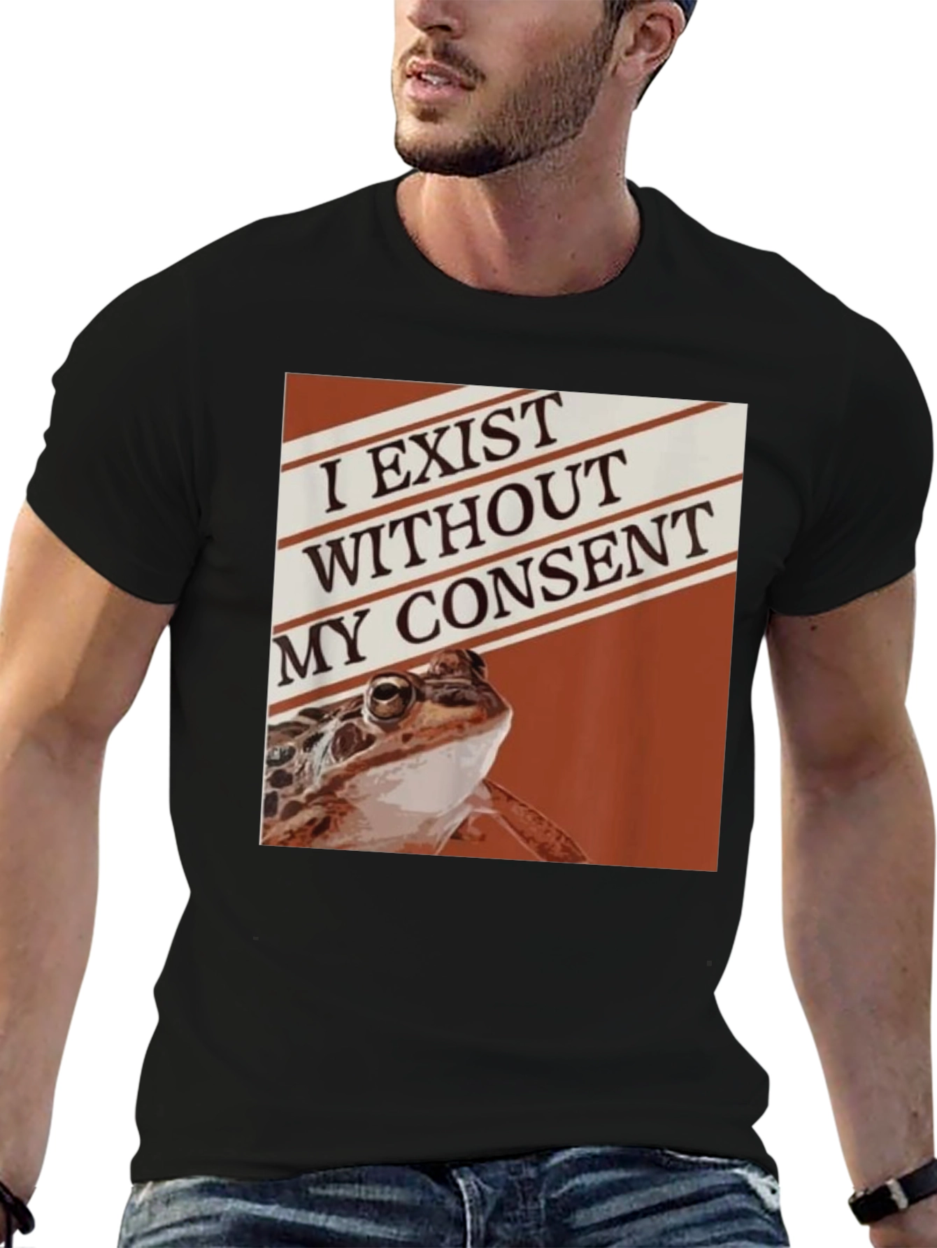 Exist Without Consent Frog Graphic Tee - Black