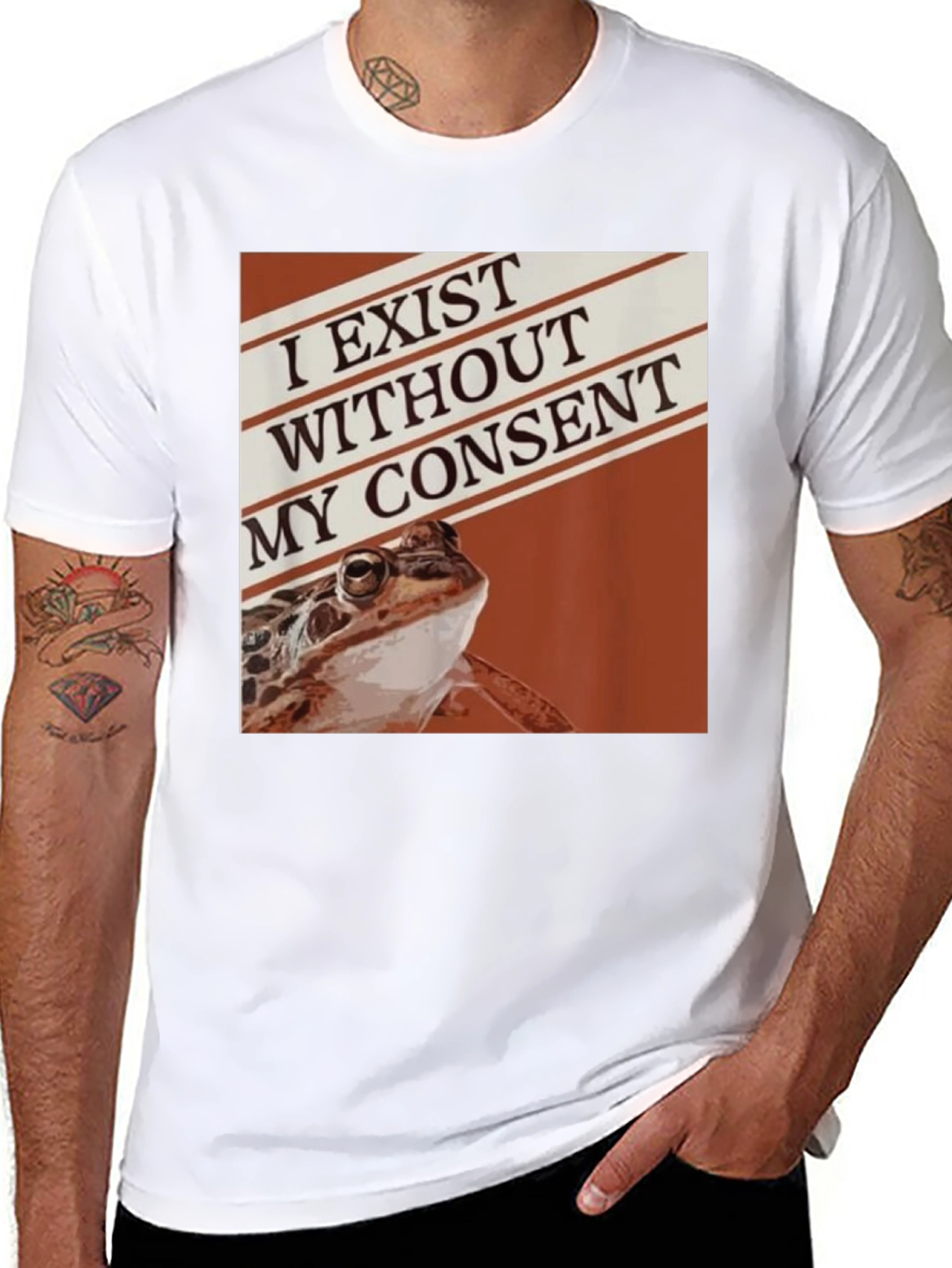 Exist Without Consent Frog Graphic Tee - Black