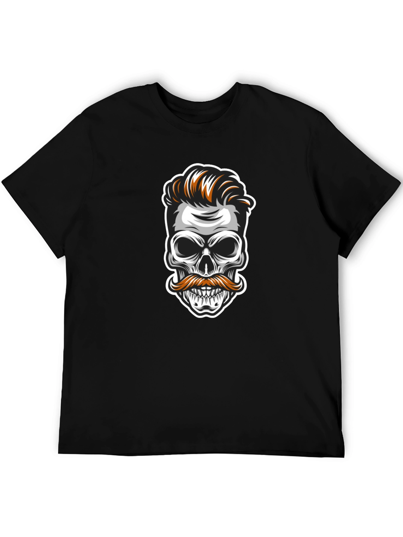 Skull Mustache Graphic Tee