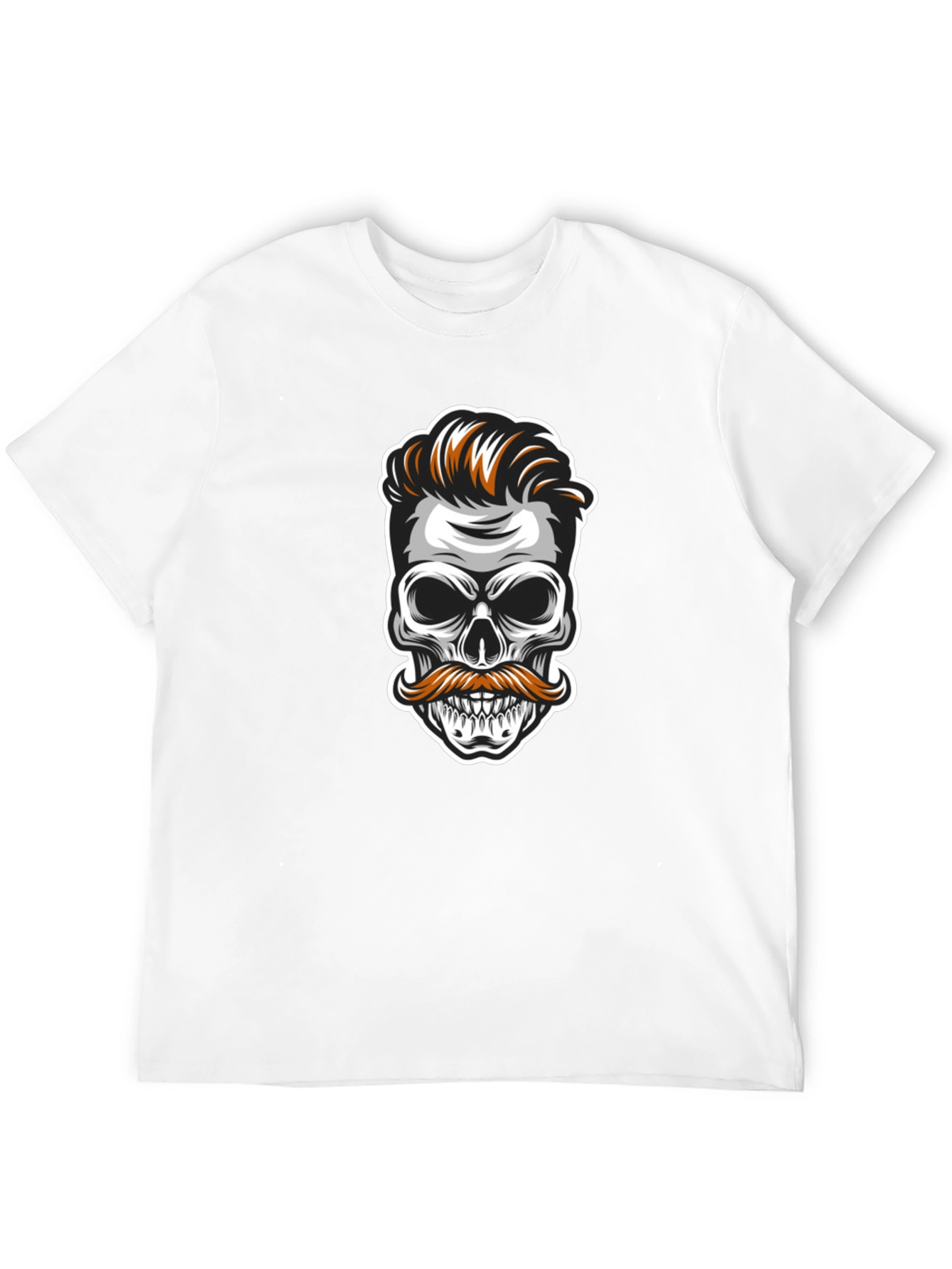Skull Mustache Graphic Tee