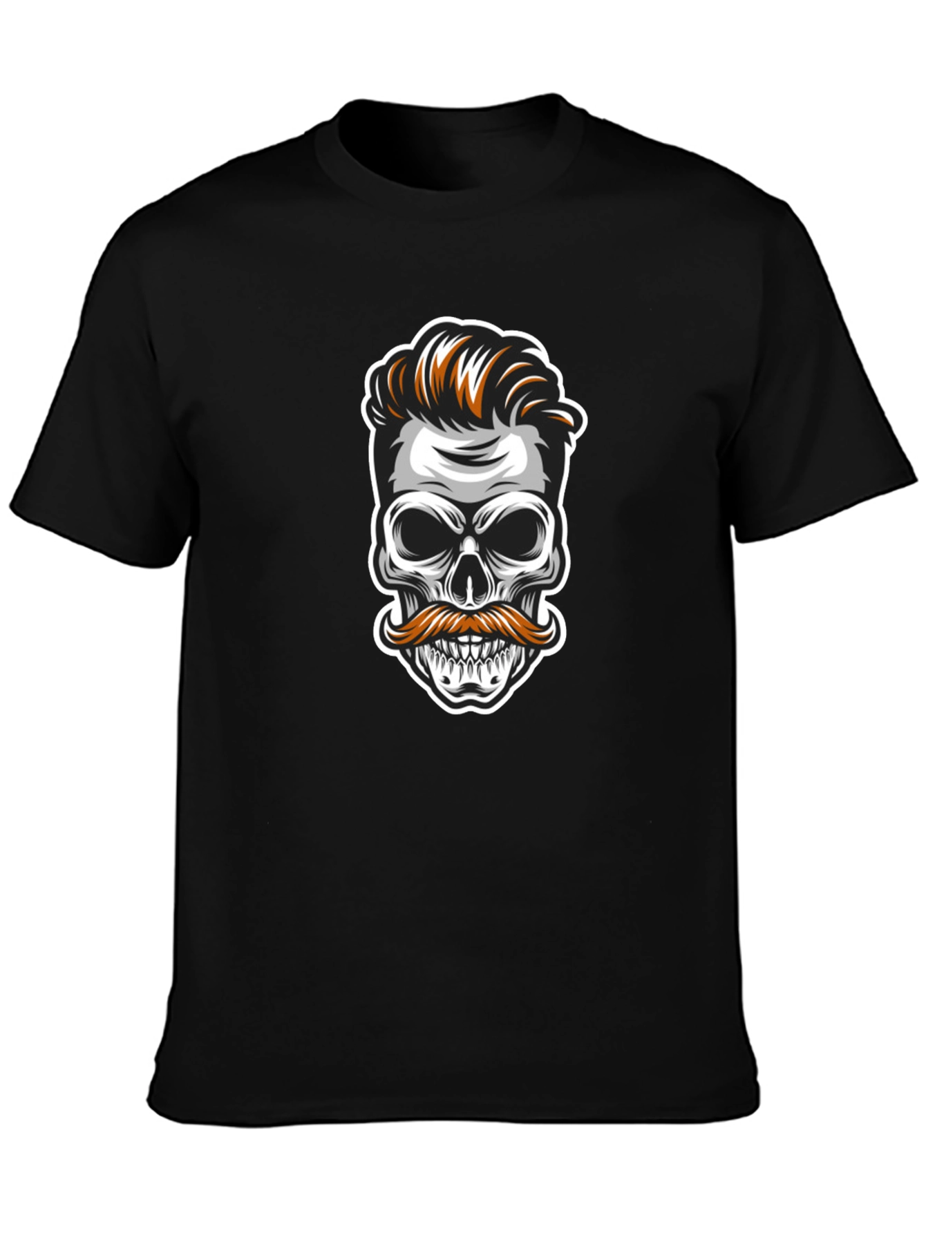Skull Mustache Graphic Tee