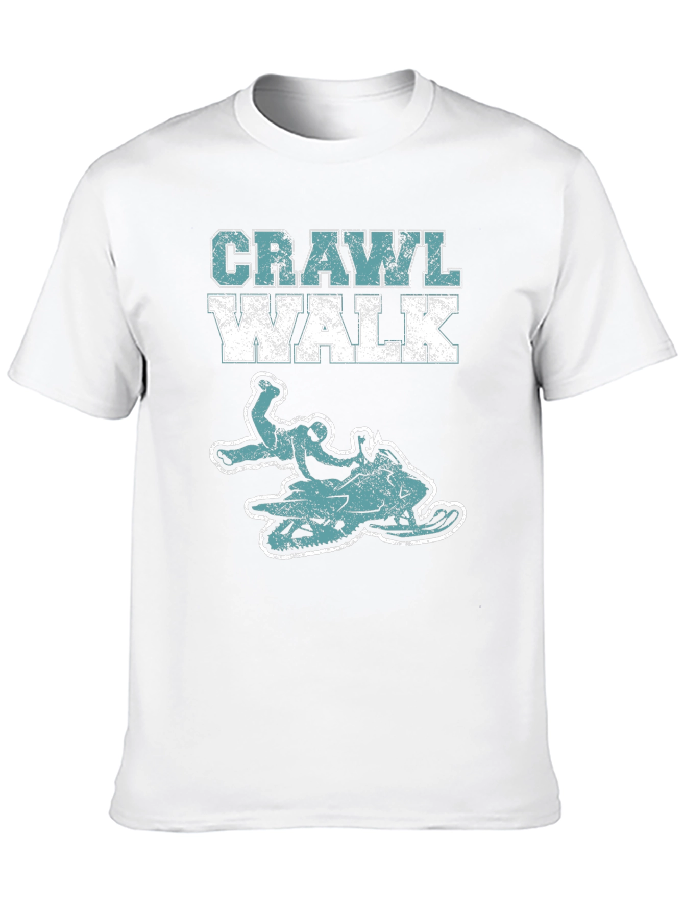 Crawl Walk Snowmobile T-Shirt - Black Graphic Tee