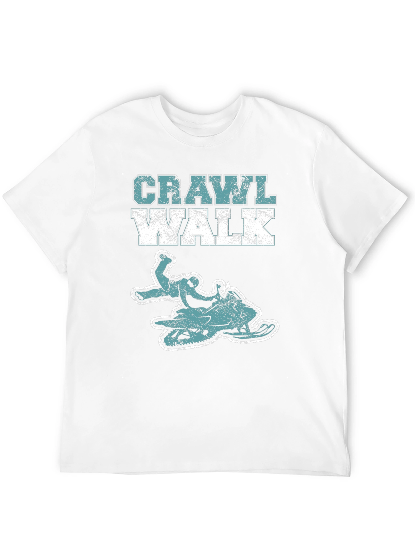 Crawl Walk Snowmobile T-Shirt - Black Graphic Tee