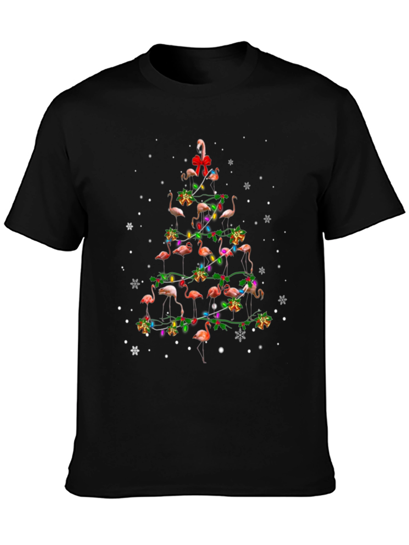 Flamingo Christmas Tree Graphic Tee