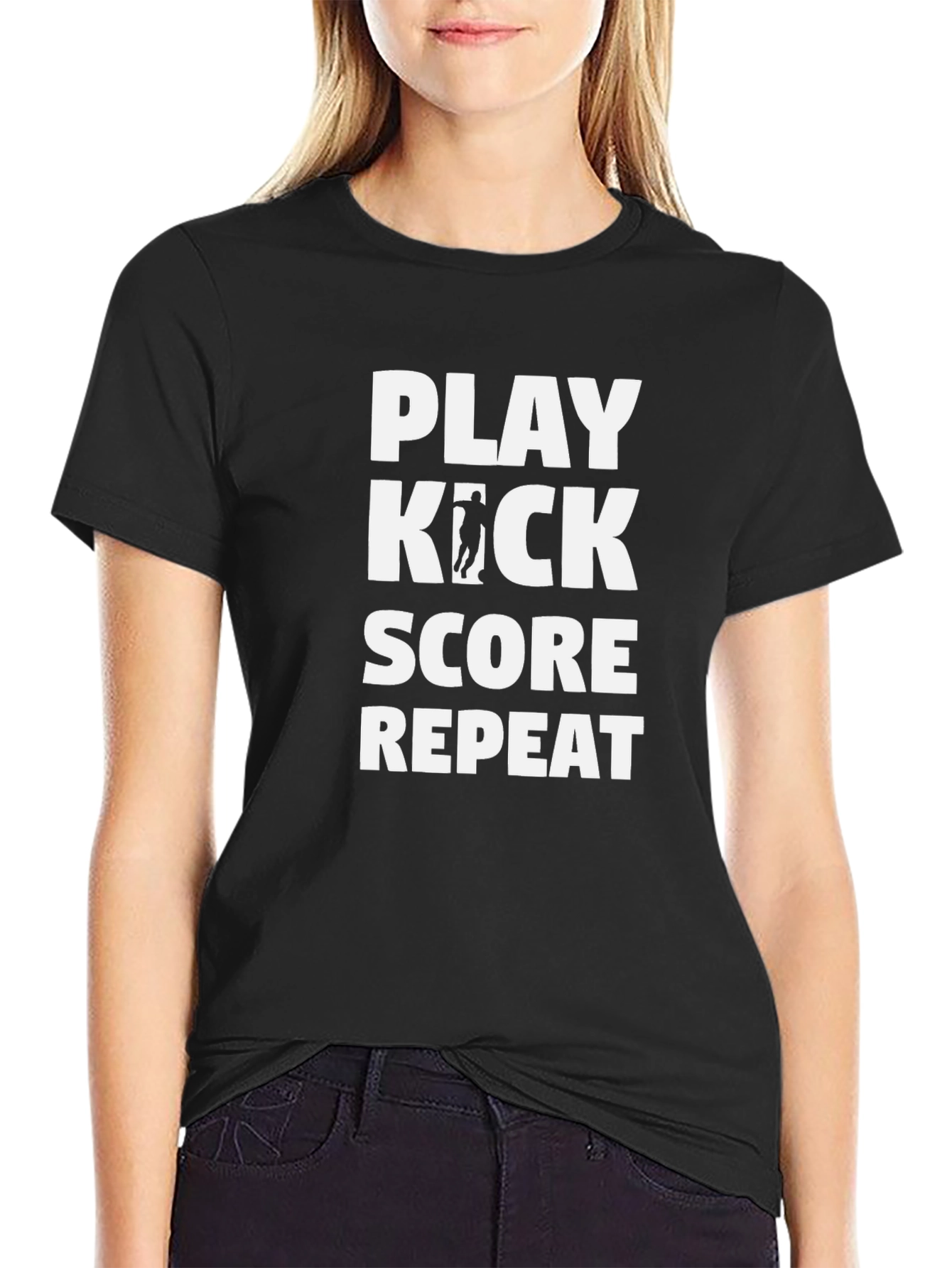 Play Kick Score Repeat Graphic T-Shirt