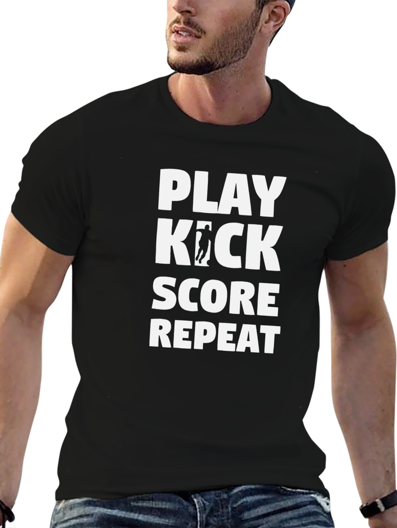 Play Kick Score Repeat Graphic T-Shirt