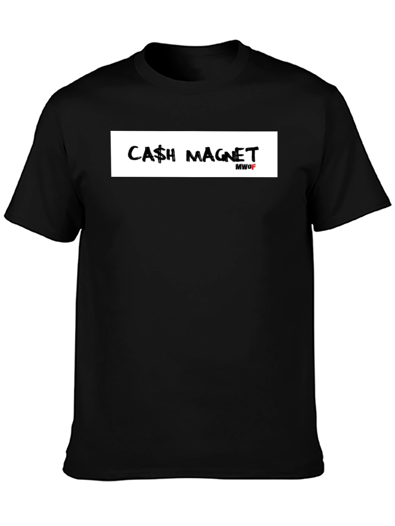 Cash Magnet Graphic T-Shirt - Black Crew Neck Tee