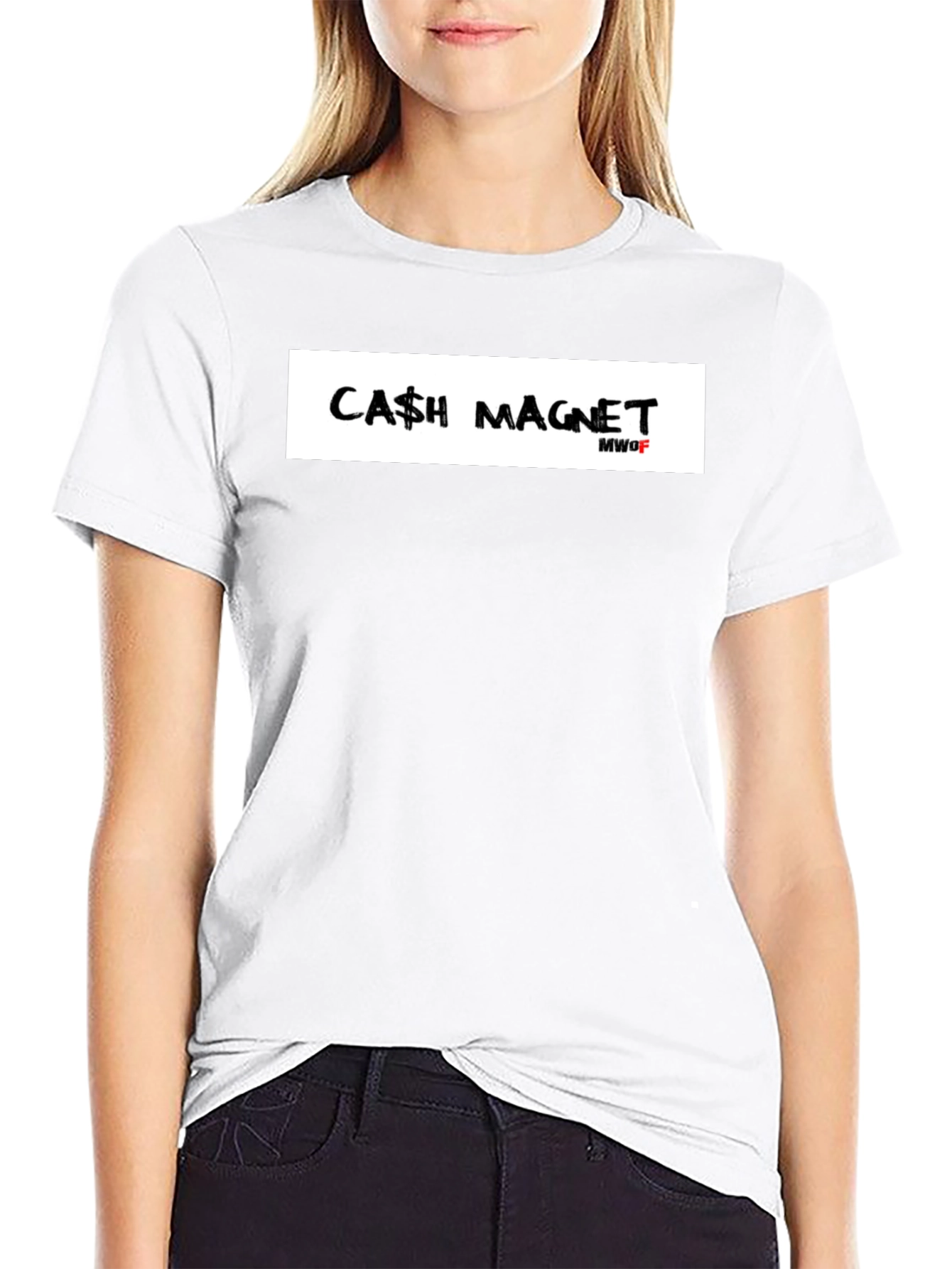Cash Magnet Graphic T-Shirt - Black Crew Neck Tee