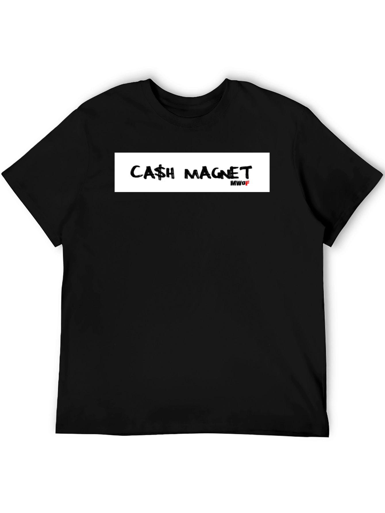 Cash Magnet Graphic T-Shirt - Black Crew Neck Tee