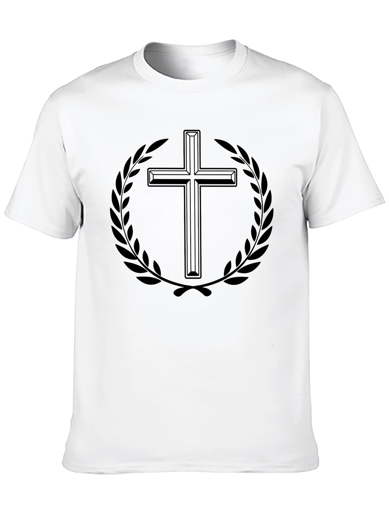 Mens Black Graphic T-Shirt - Cross and Laurel