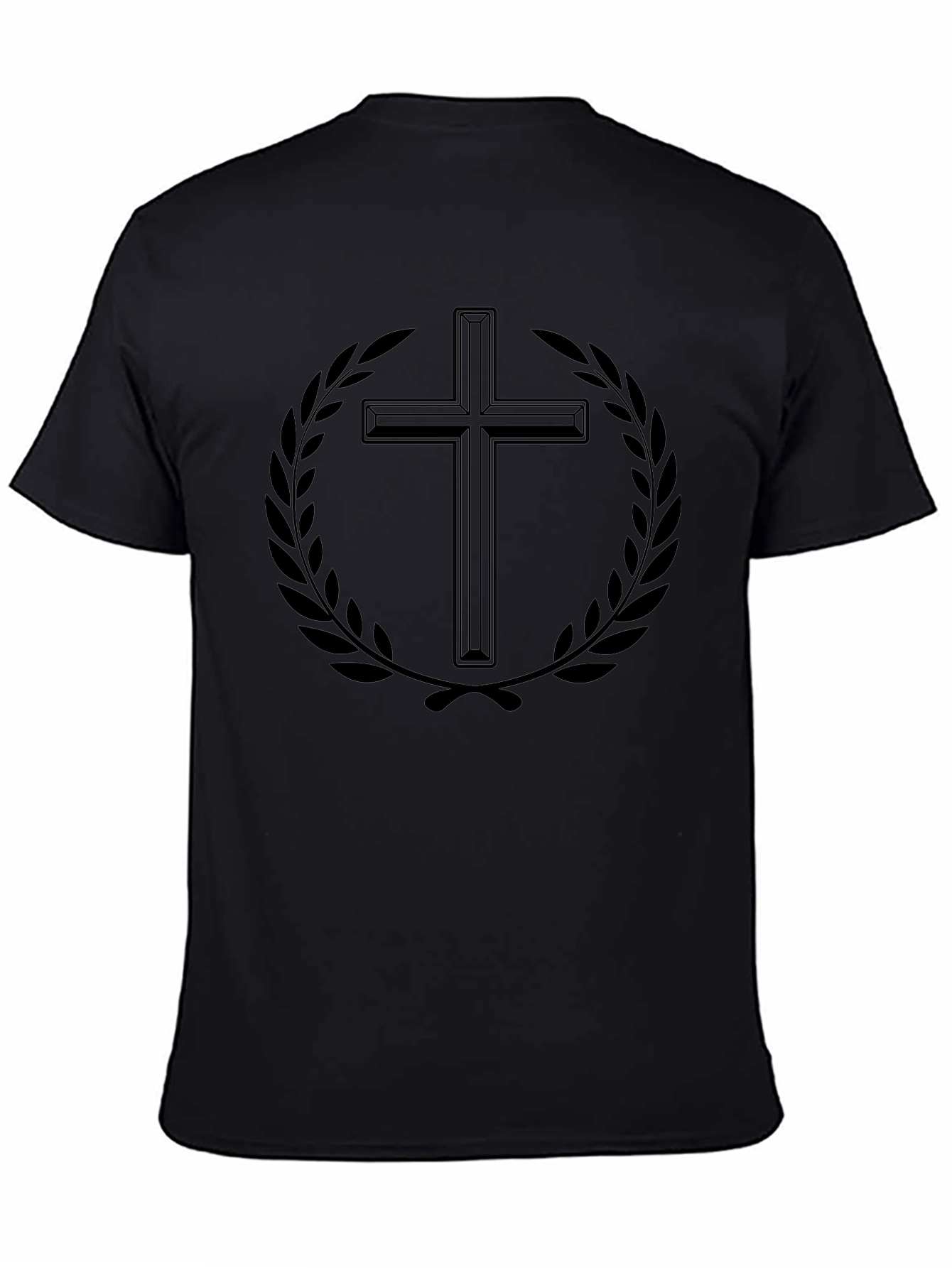 Mens Black Graphic T-Shirt - Cross and Laurel