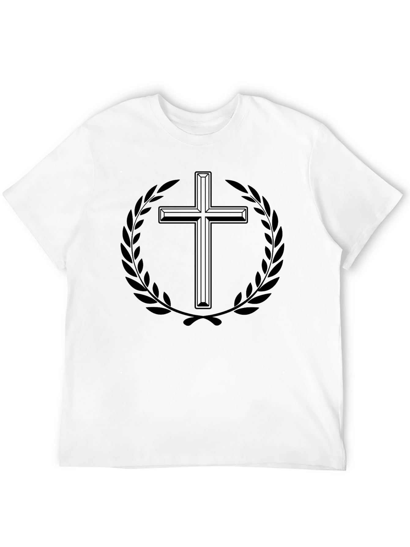 Mens Black Graphic T-Shirt - Cross and Laurel