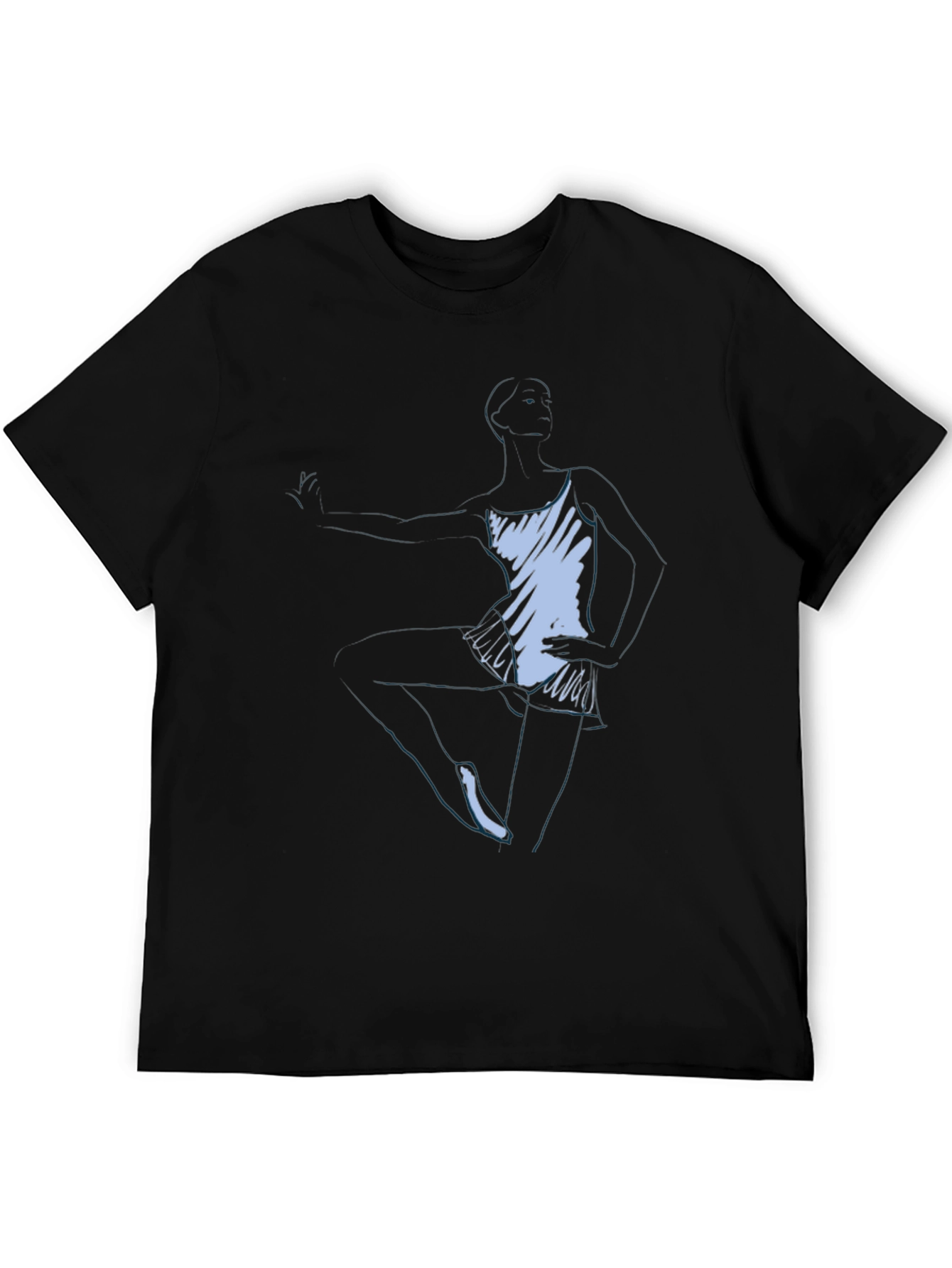 Abstract Figure Graphic Tee - Black