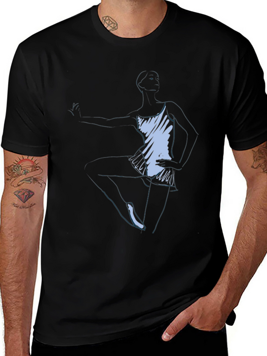 Abstract Figure Graphic Tee - Black