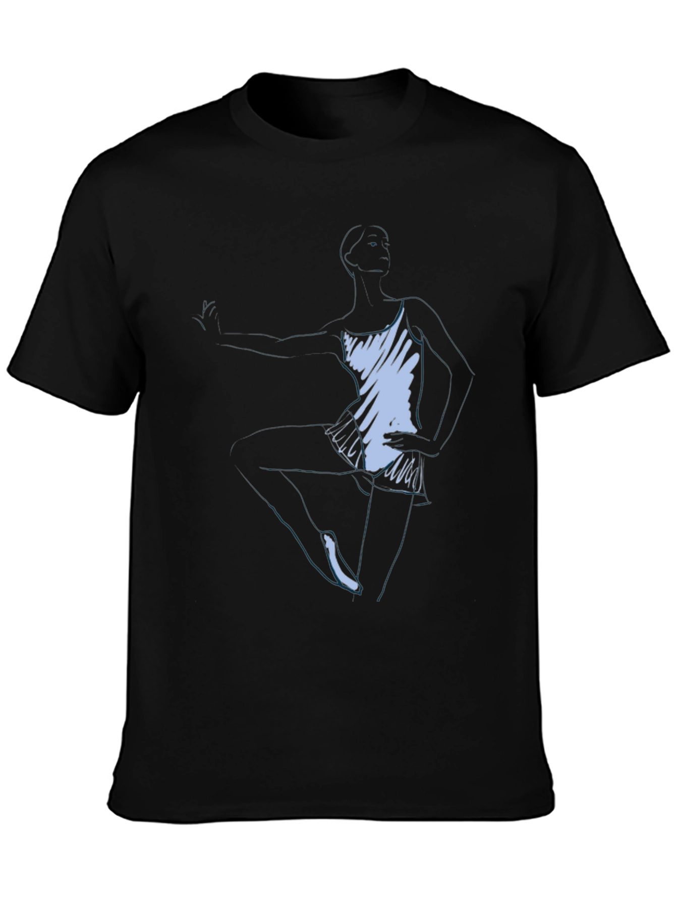 Abstract Figure Graphic Tee - Black