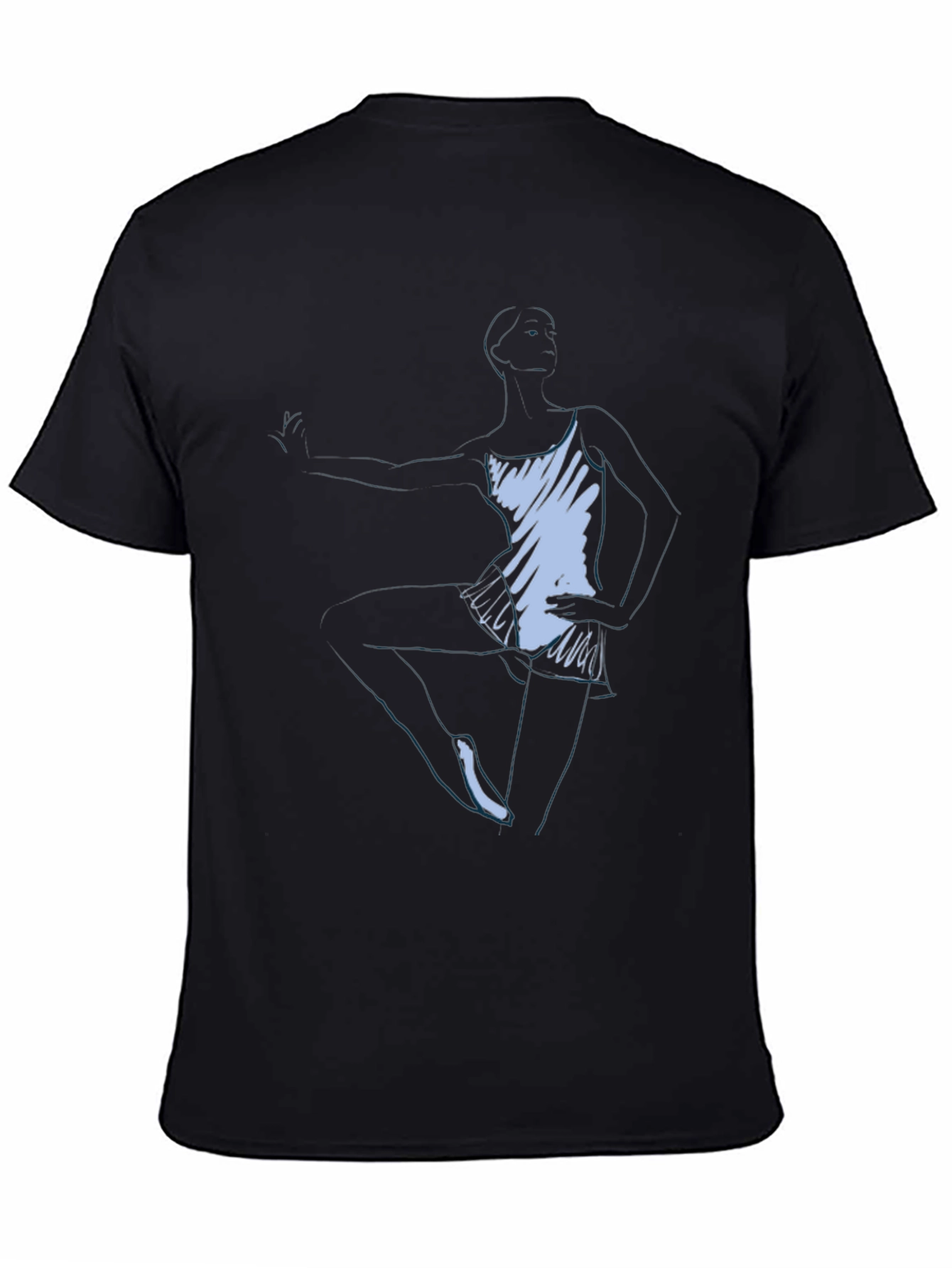 Abstract Figure Graphic Tee - Black