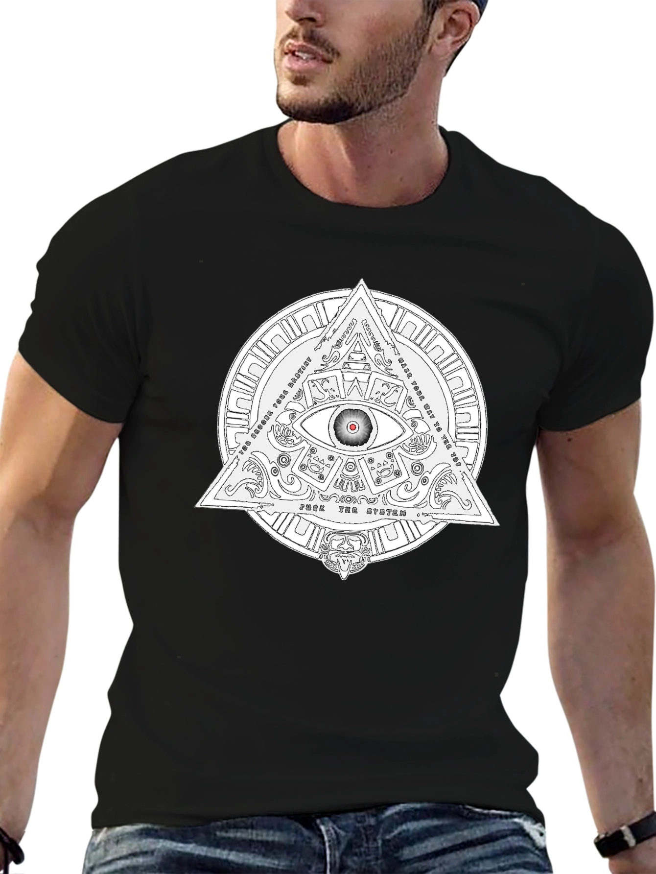 Illuminati Eye Graphic T-Shirt - Black Cotton Tee