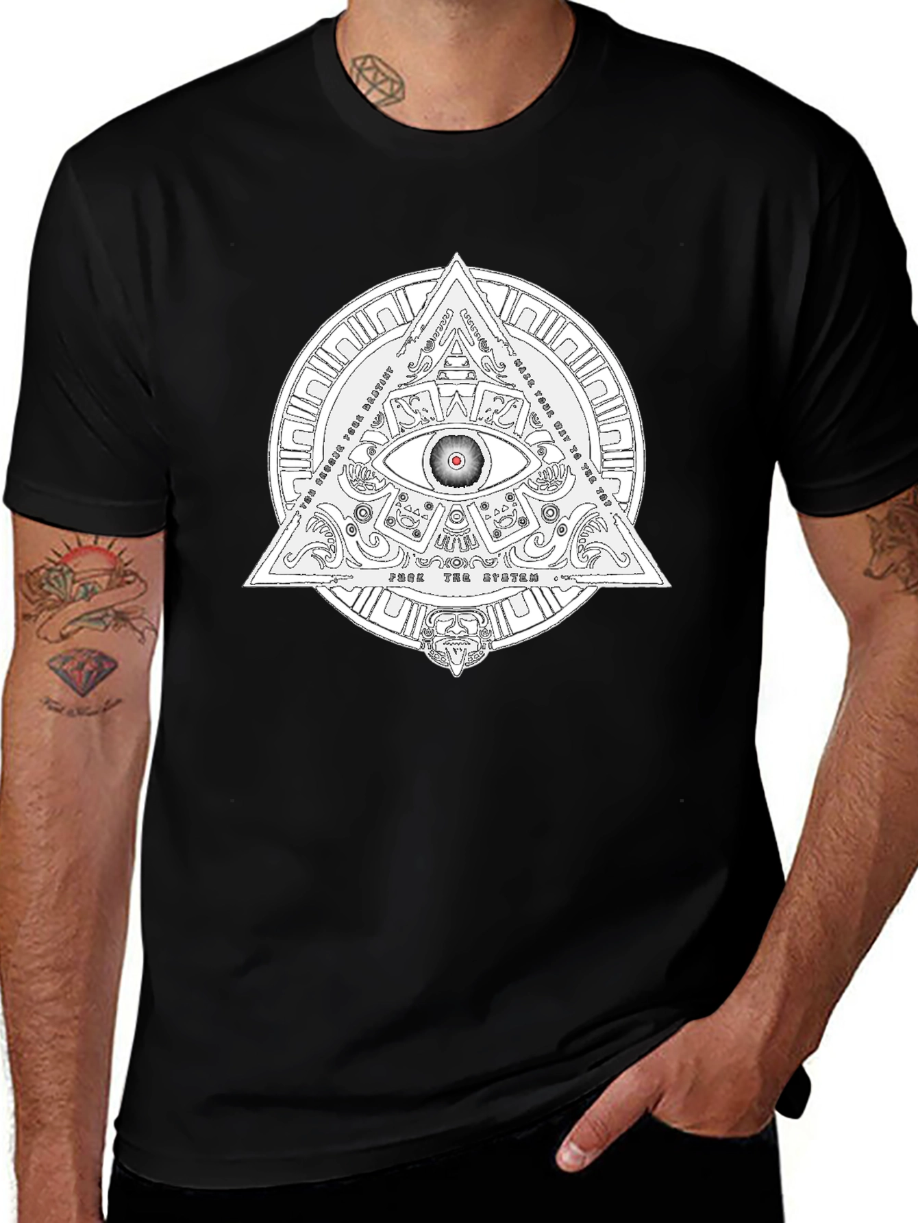 Illuminati Eye Graphic T-Shirt - Black Cotton Tee