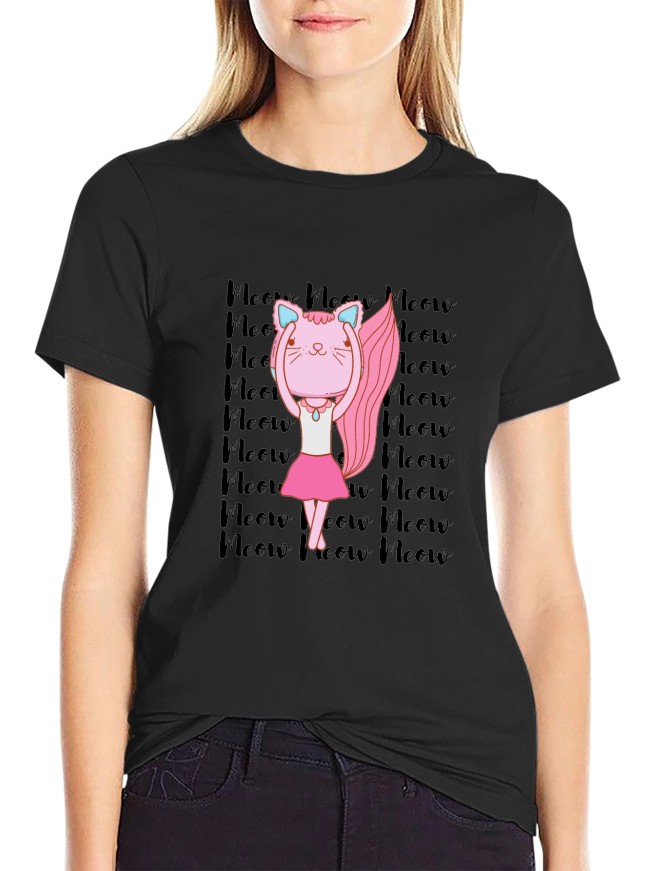 Ballerina Cat Meow Graphic T-Shirt