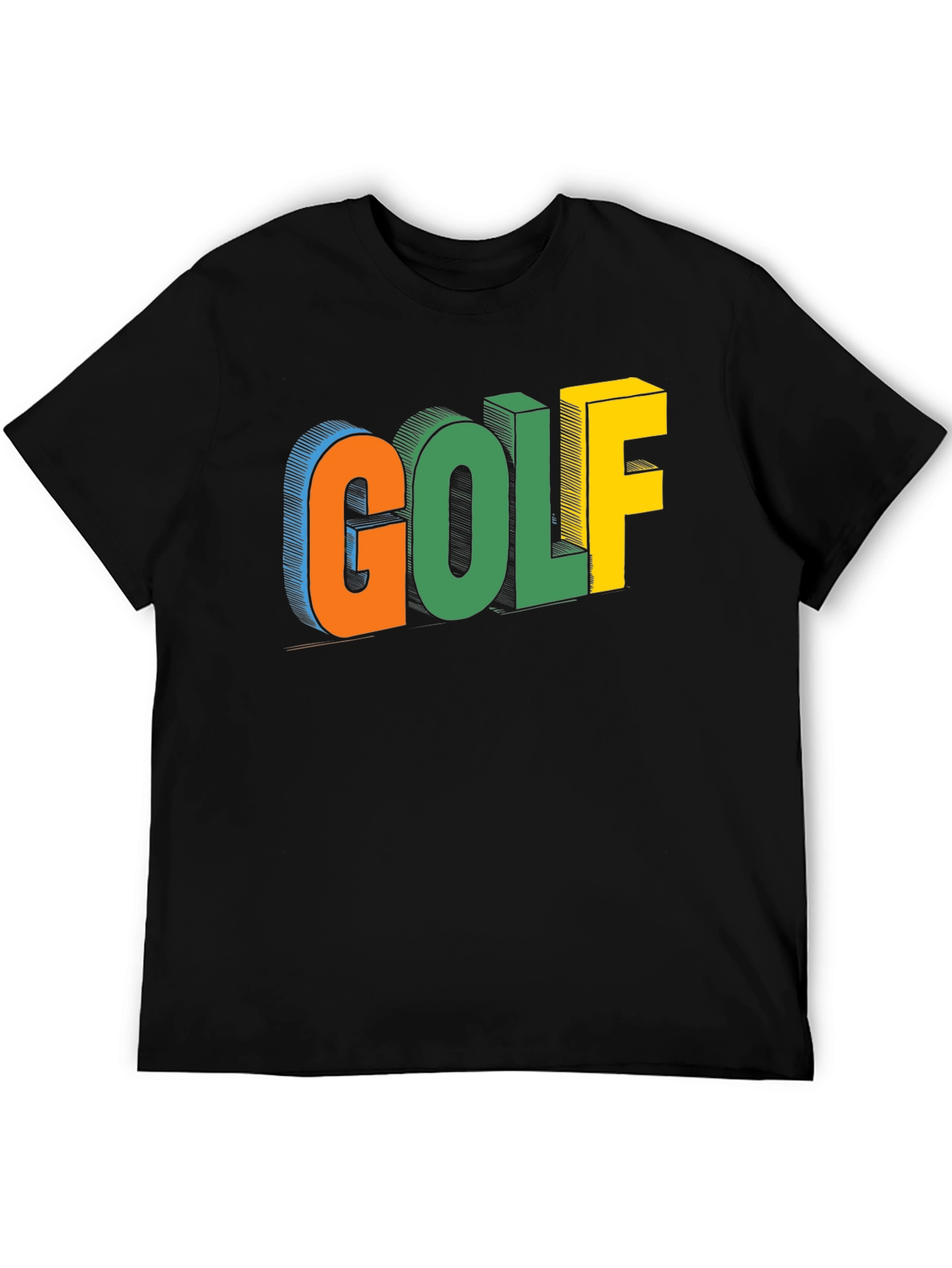 Golf Graphic Print Black T-Shirt