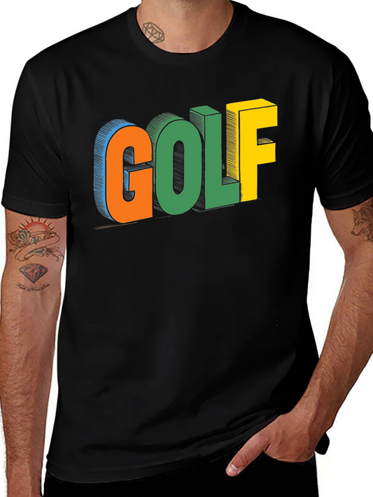 Golf Graphic Print Black T-Shirt