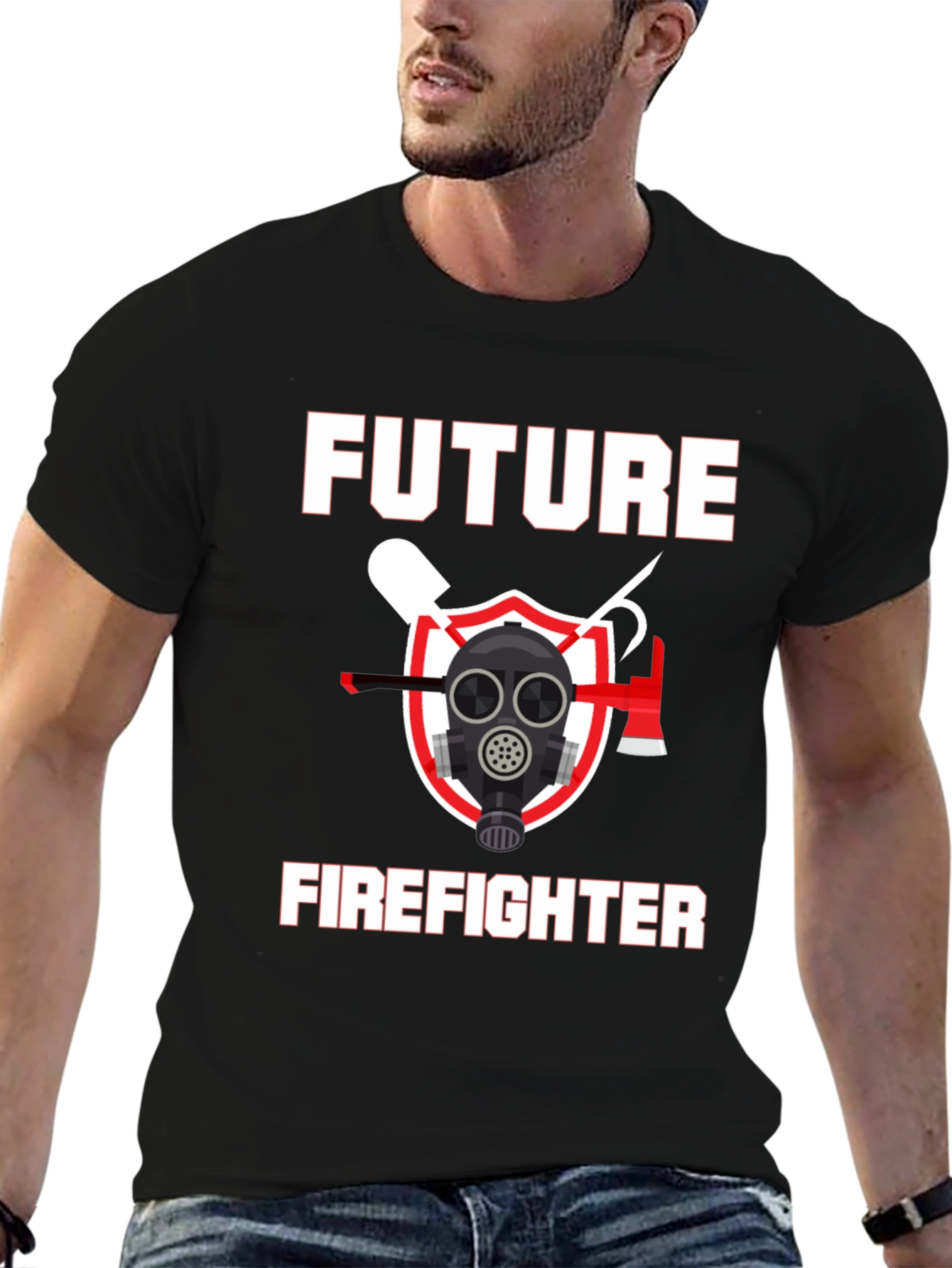 Future Firefighter Graphic T-Shirt - Black Cotton Tee
