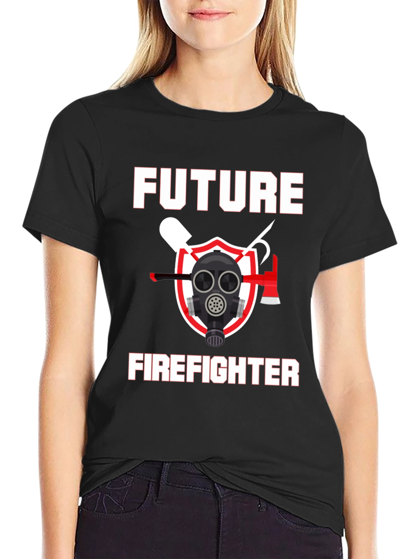 Future Firefighter Graphic T-Shirt - Black Cotton Tee