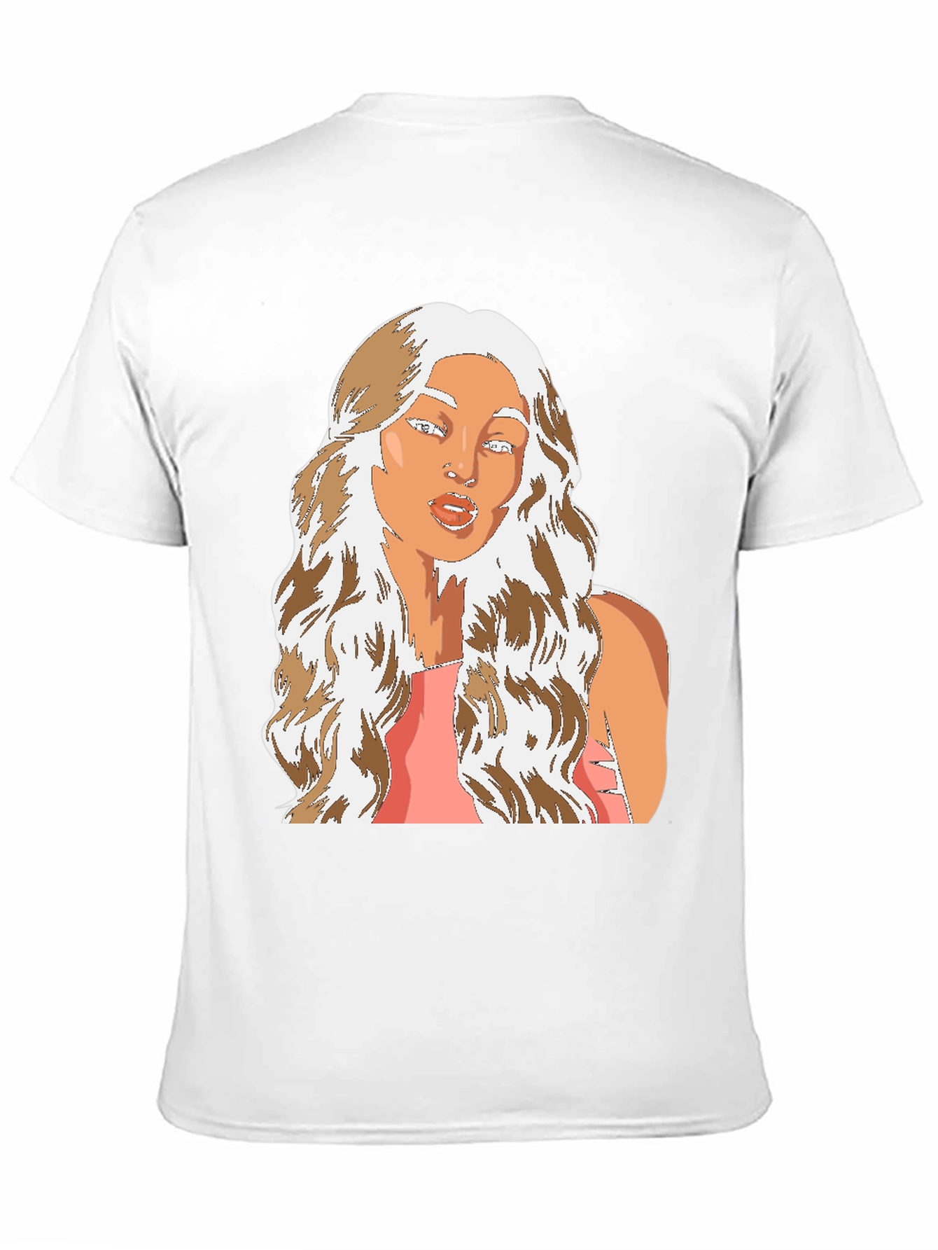 Cartoon Woman Graphic Tee - Black