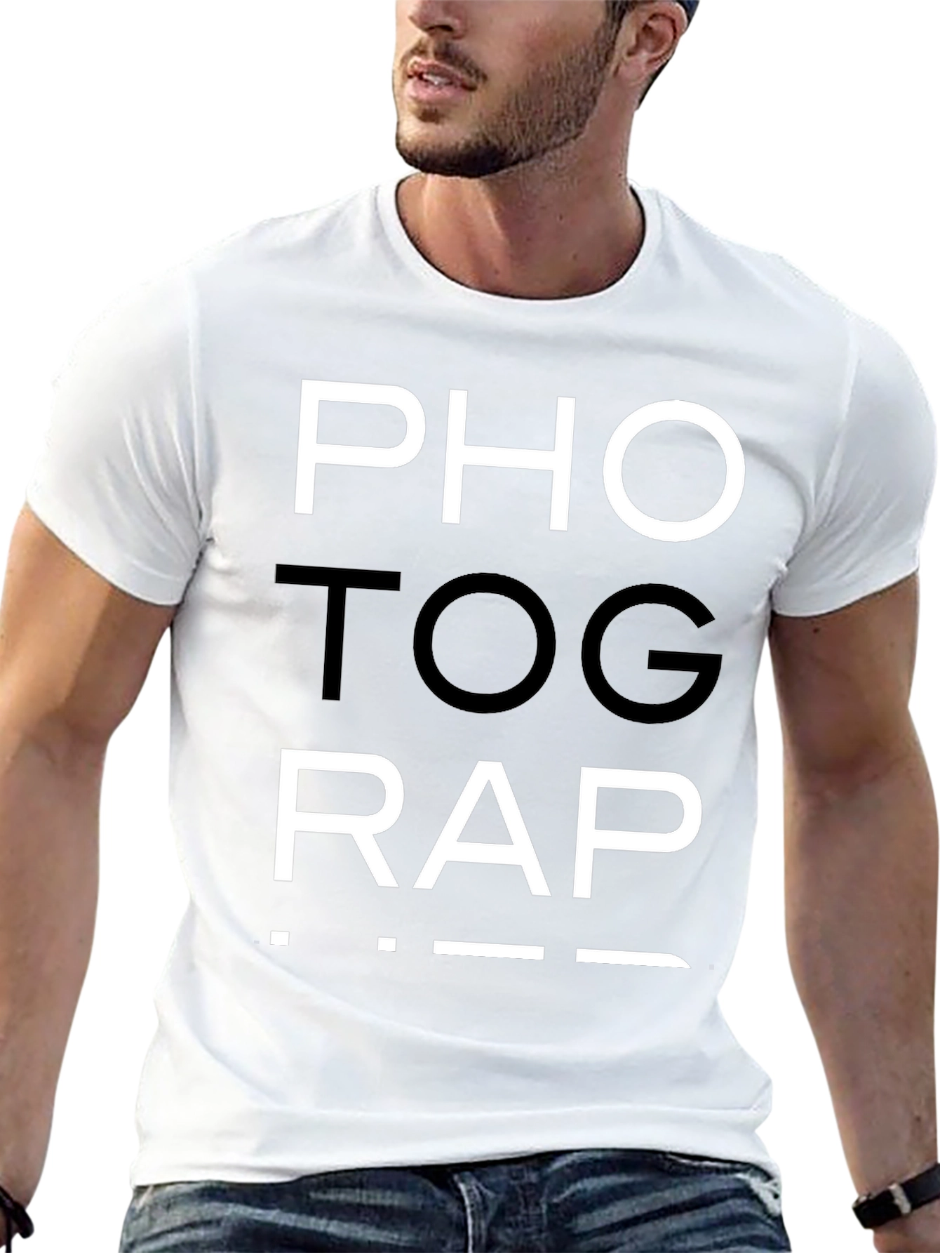 Photog-Rap Tee - Black Cotton Graphic T-Shirt