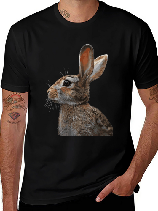 Rabbit Graphic T-Shirt - Black Cotton Tee