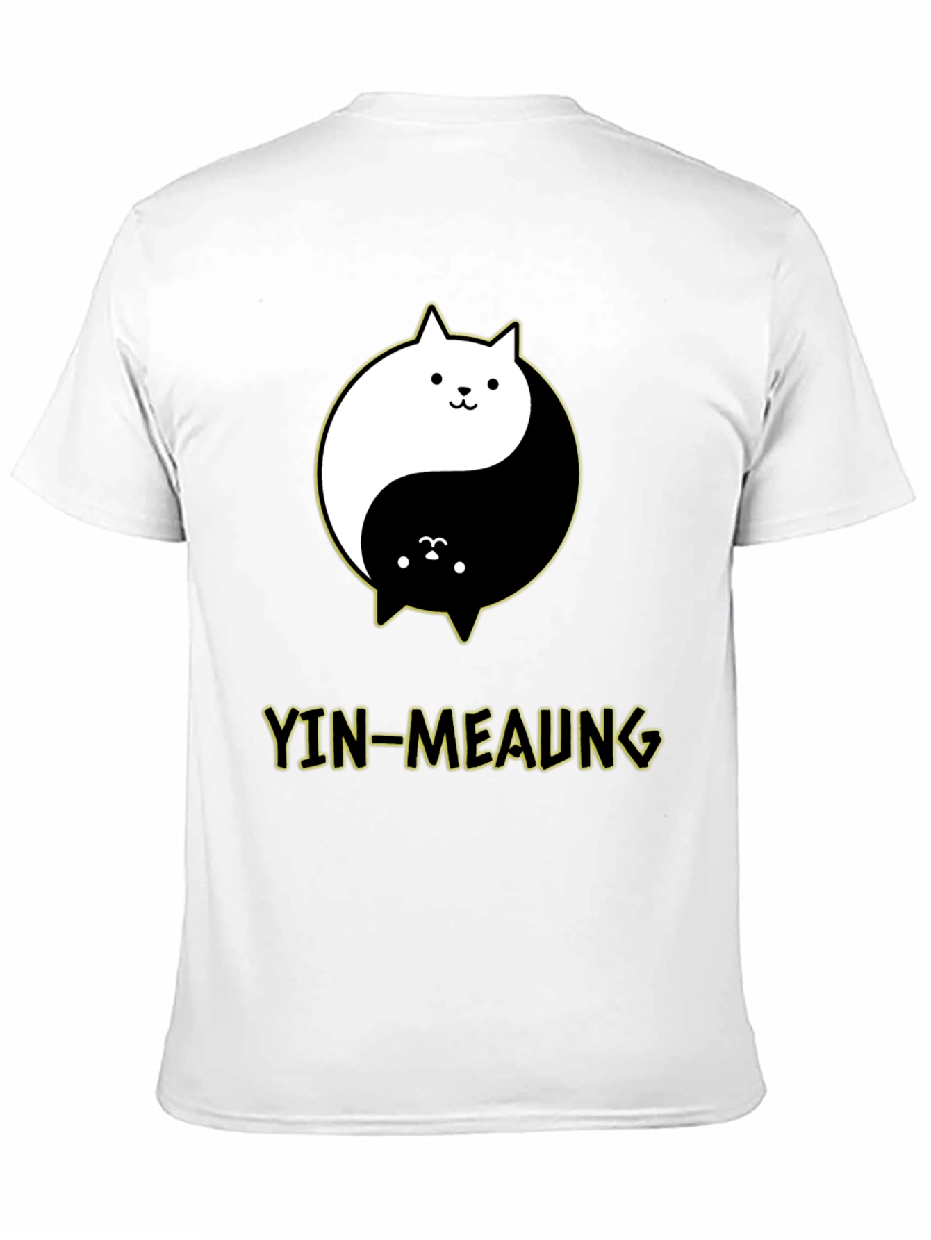 Yin-Meaung Cat Graphic Black T-Shirt