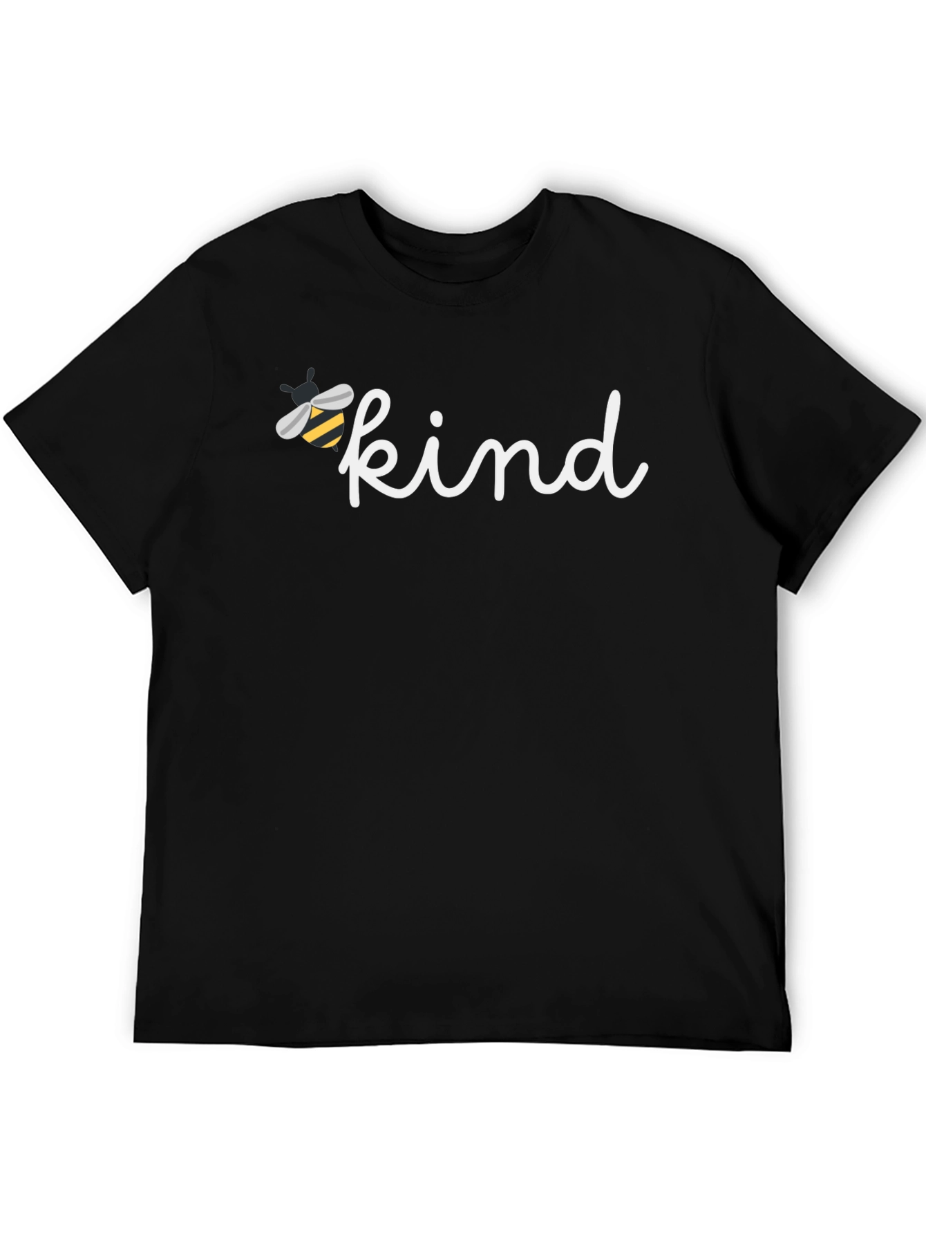 Bee Kind Graphic Tee - Black Cotton Casual T-Shirt