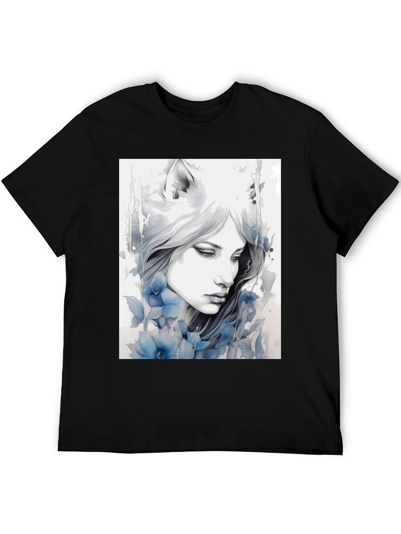 Wolf Woman Art Graphic T-Shirt