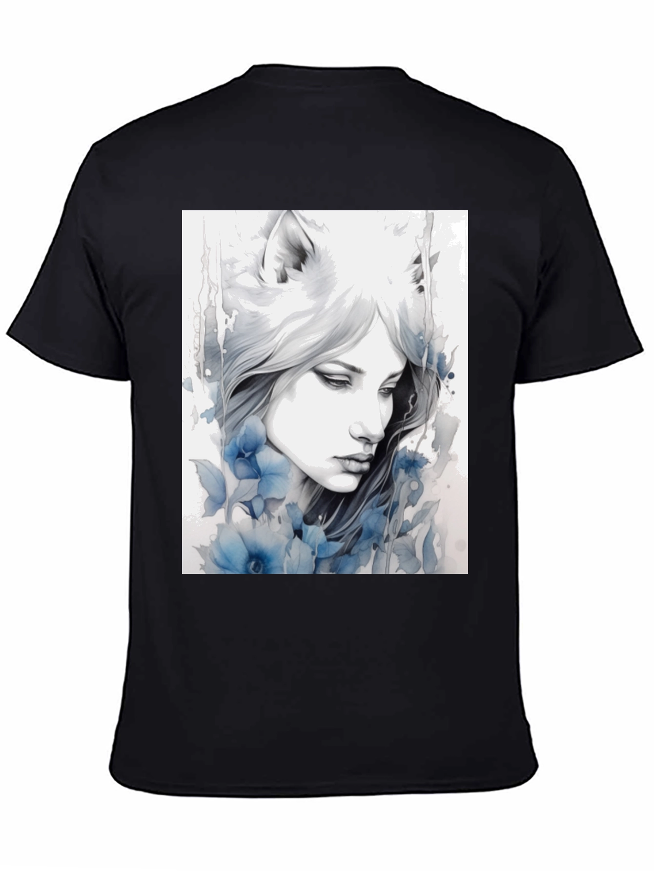 Wolf Woman Art Graphic T-Shirt
