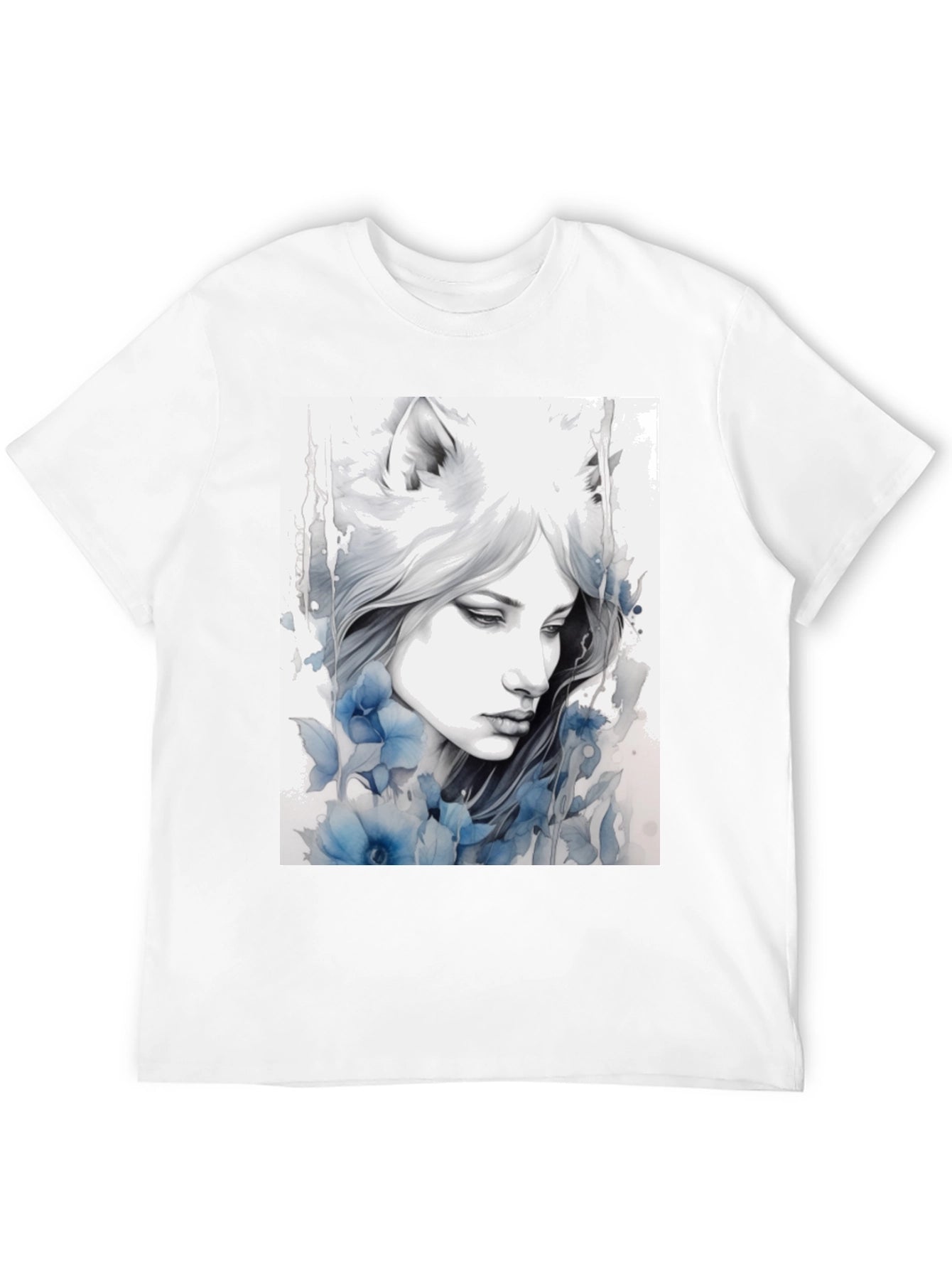 Wolf Woman Art Graphic T-Shirt