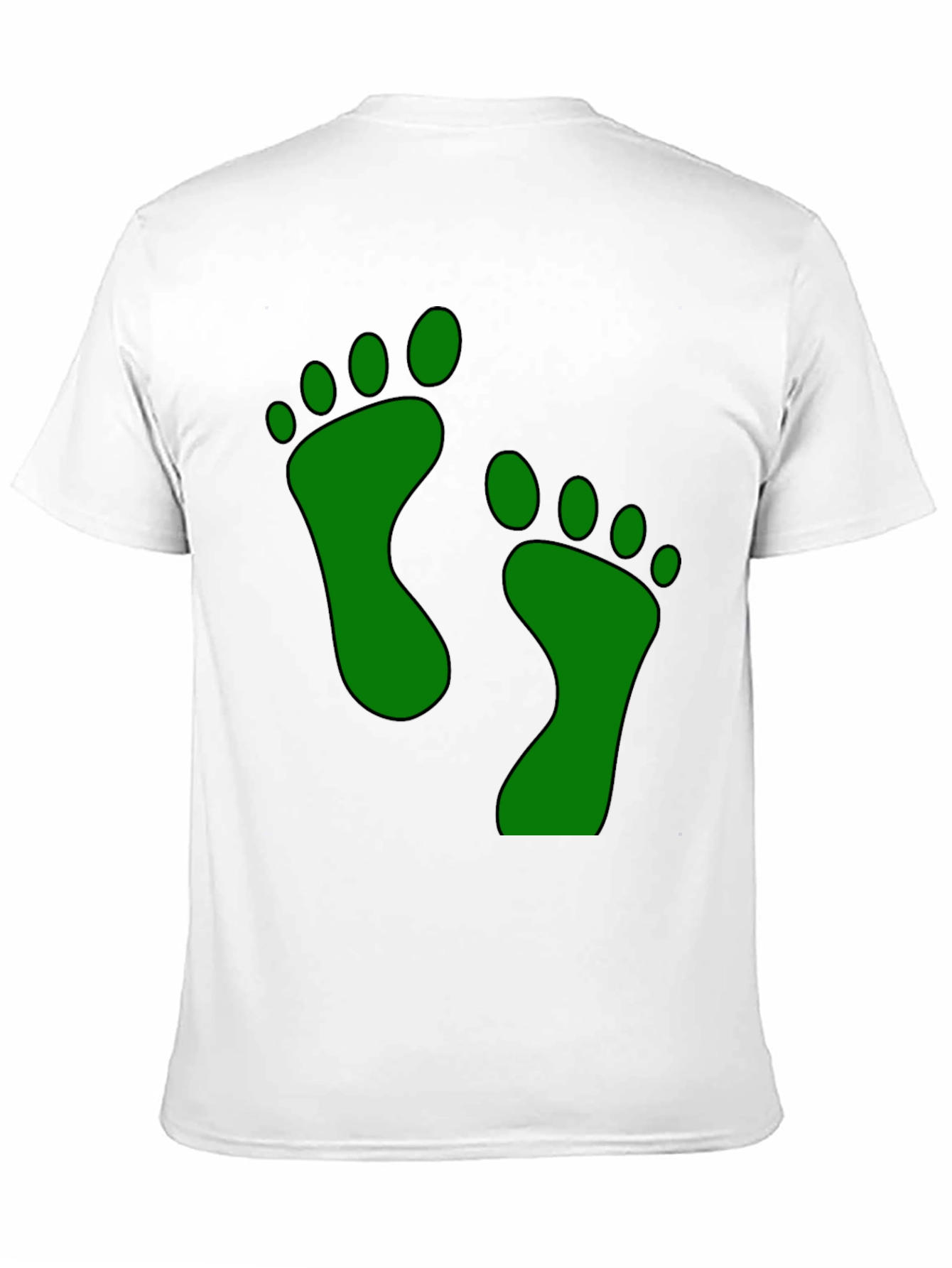 Green Footprint Graphic Black T-Shirt