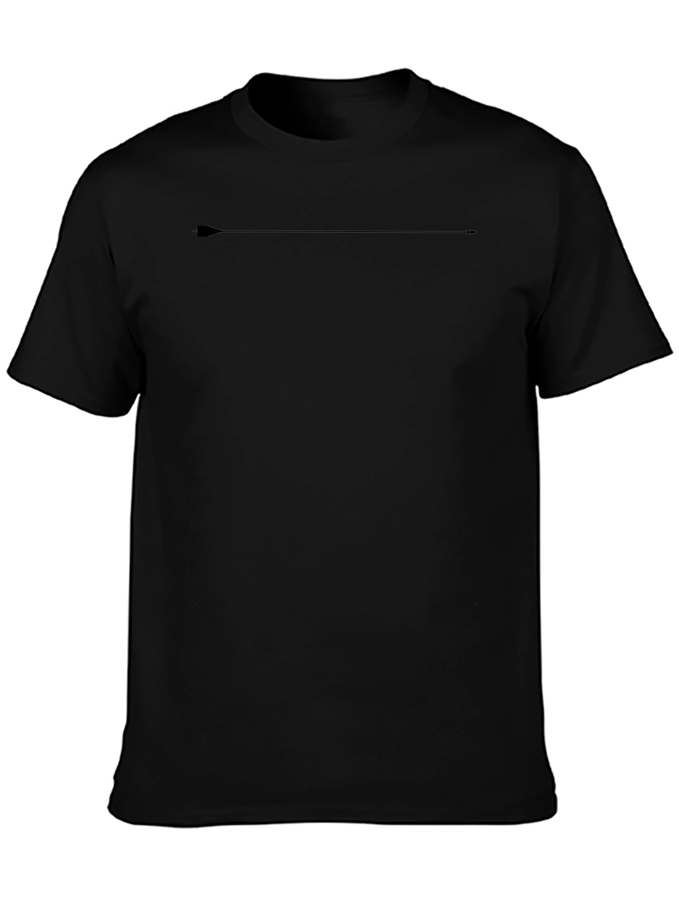 Mens Black Casual Tee with Arrow Graphic