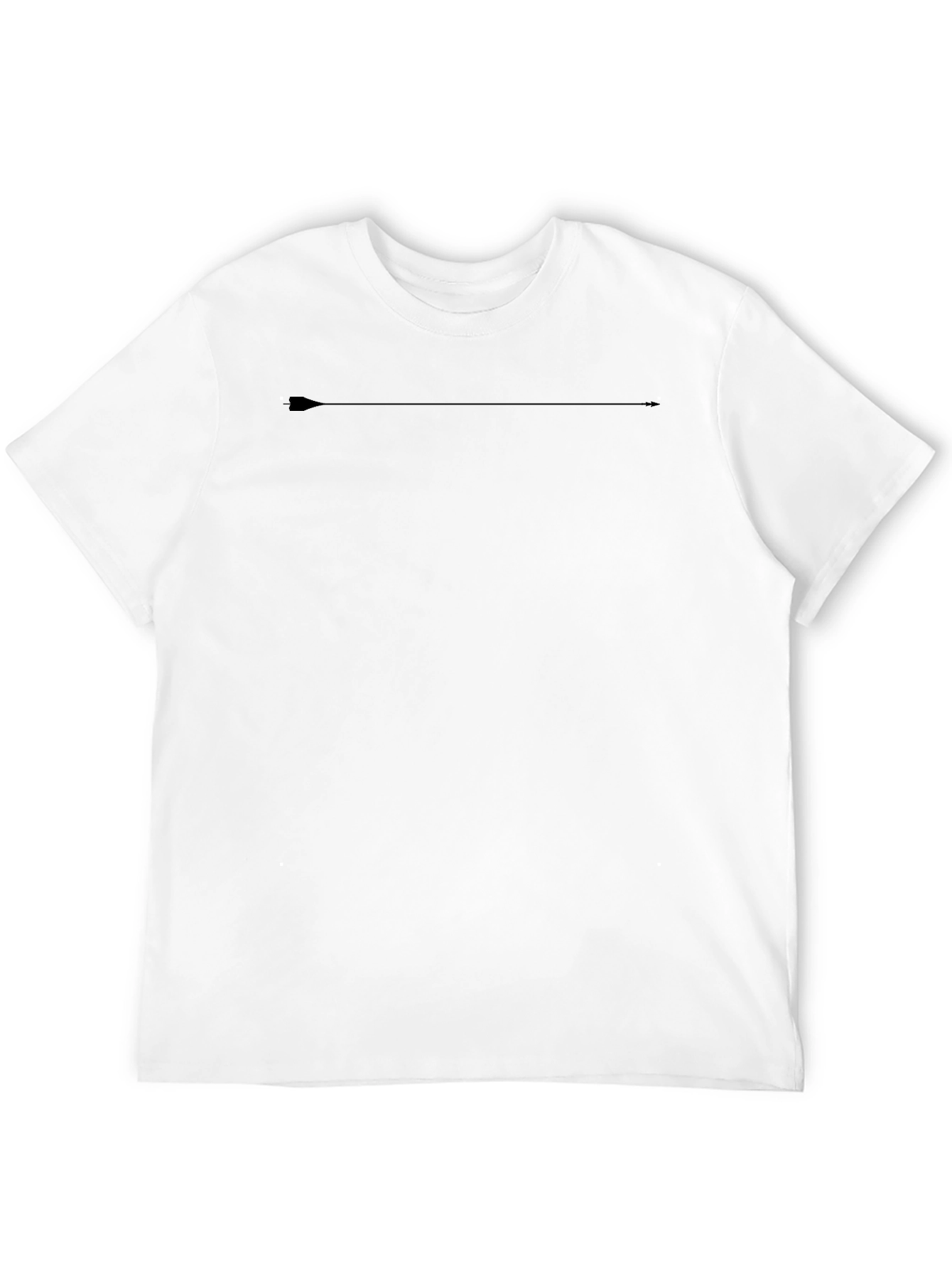 Mens Black Casual Tee with Arrow Graphic