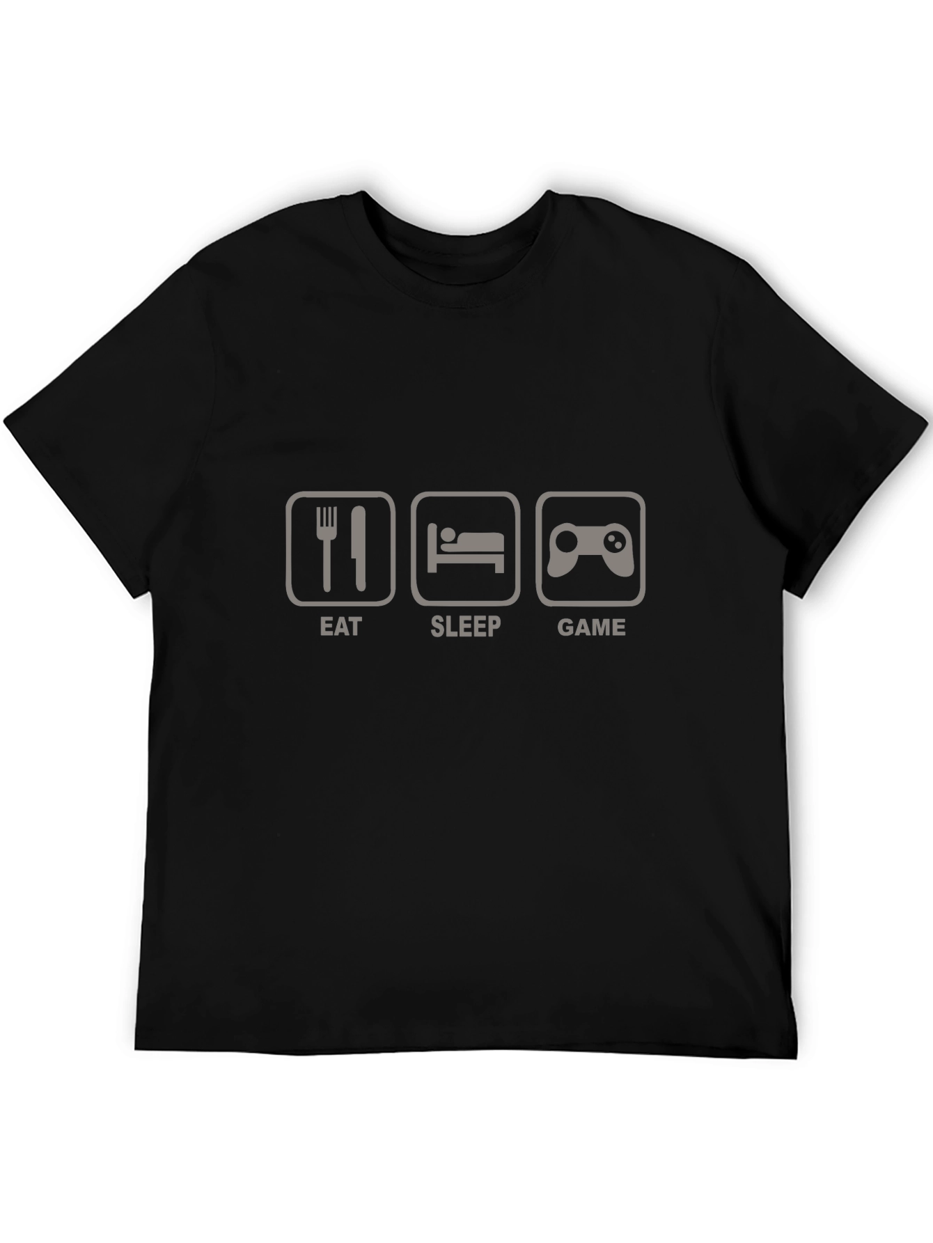 Eat Sleep Game Black Graphic T-Shirt