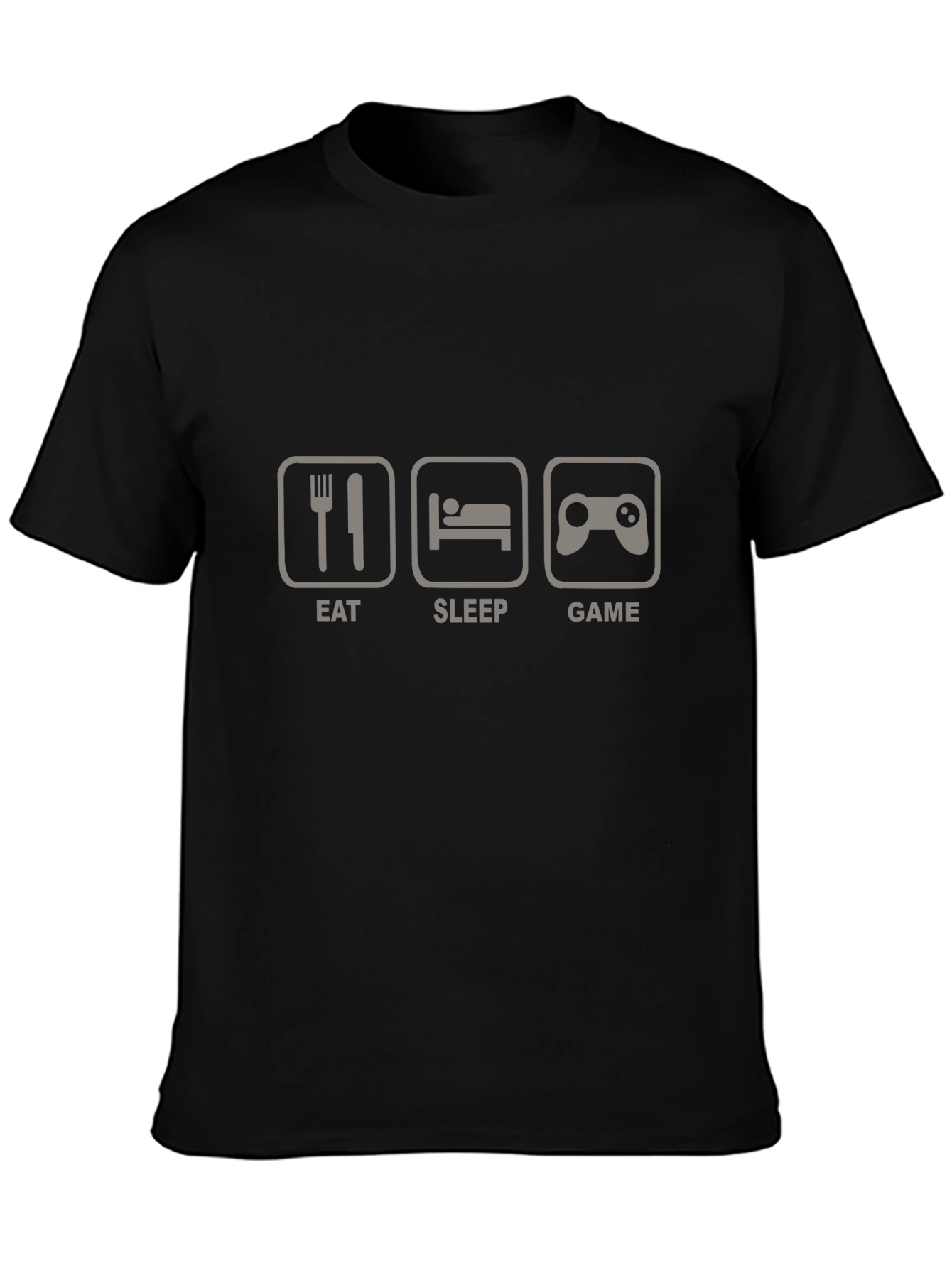 Eat Sleep Game Black Graphic T-Shirt