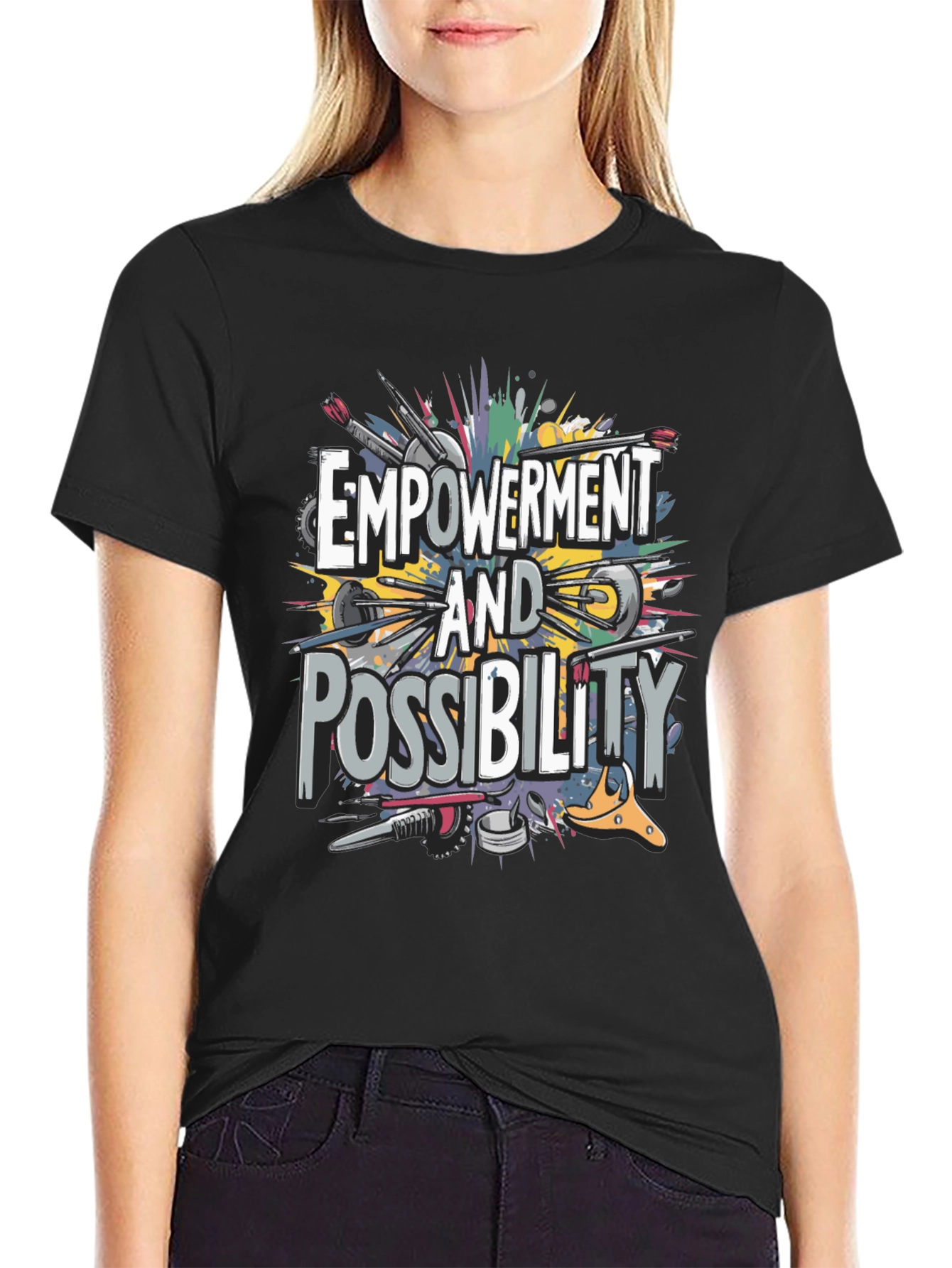 Empowerment & Possibility Graphic T-Shirt - Black
