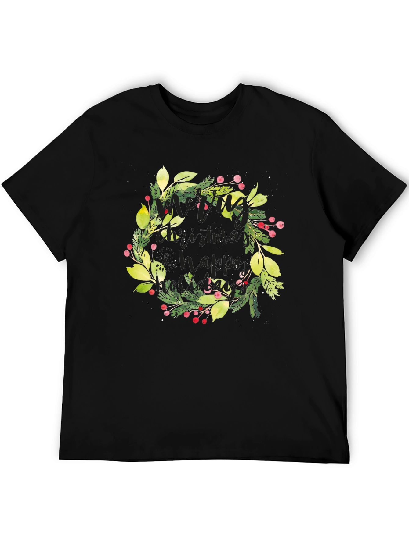 Festive Christmas Wreath Graphic Tee