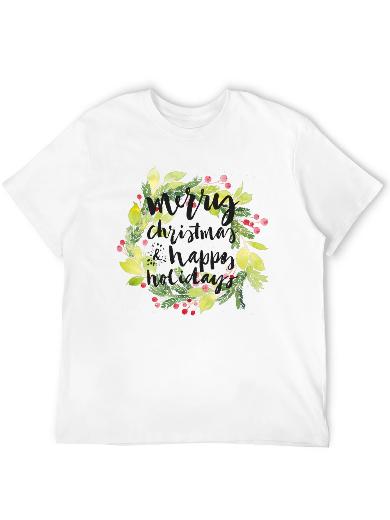 Festive Christmas Wreath Graphic Tee