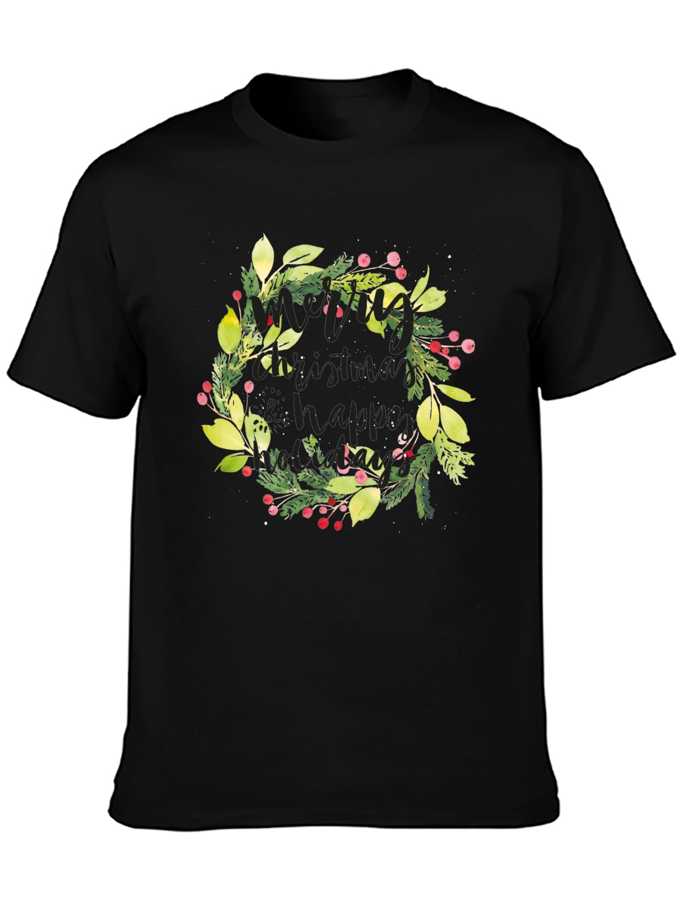 Festive Christmas Wreath Graphic Tee