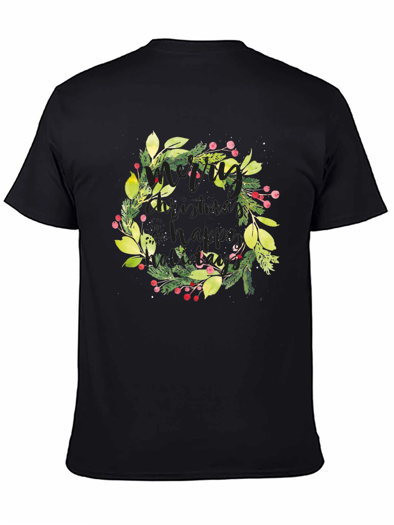 Festive Christmas Wreath Graphic Tee