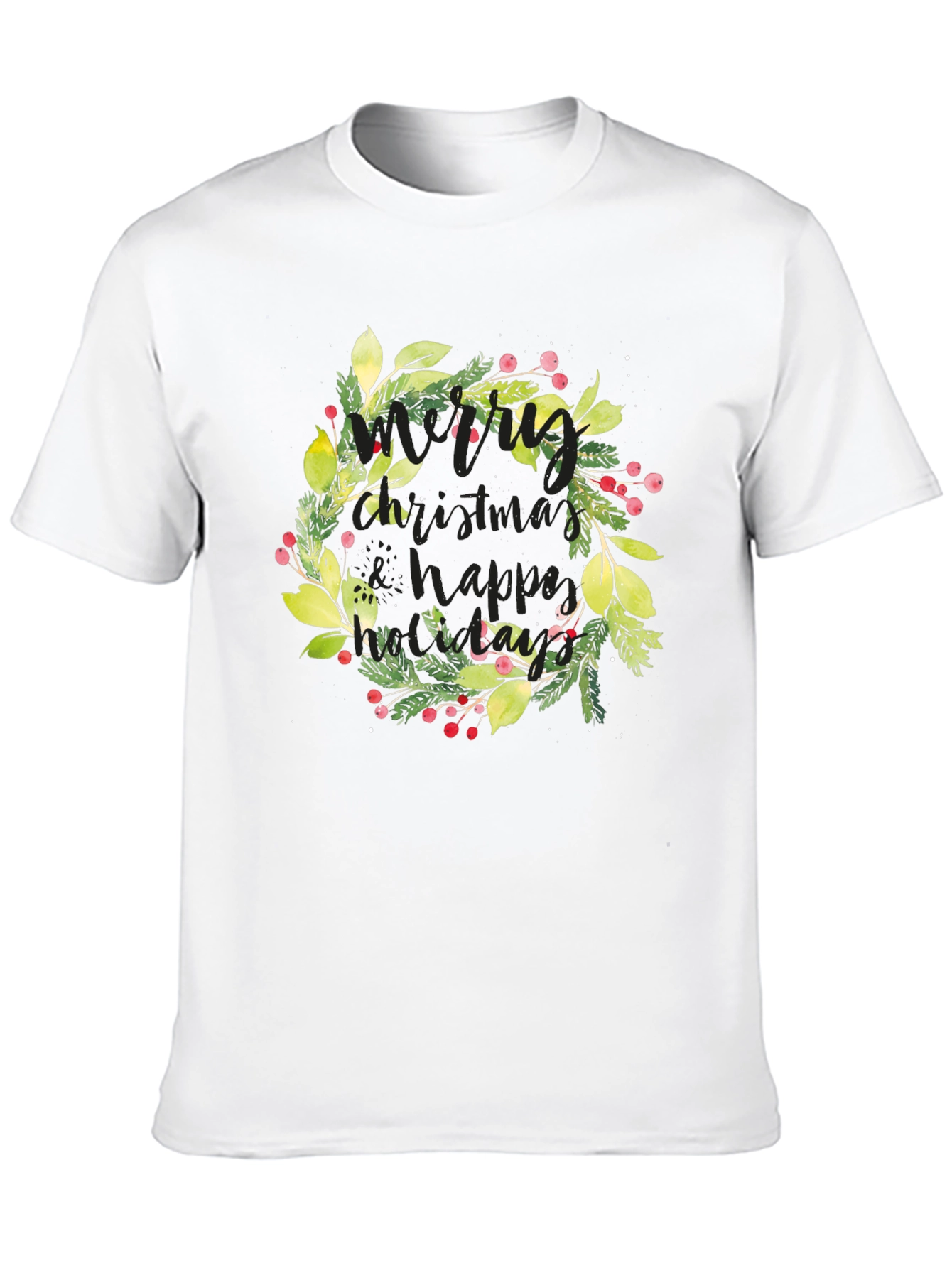 Festive Christmas Wreath Graphic Tee