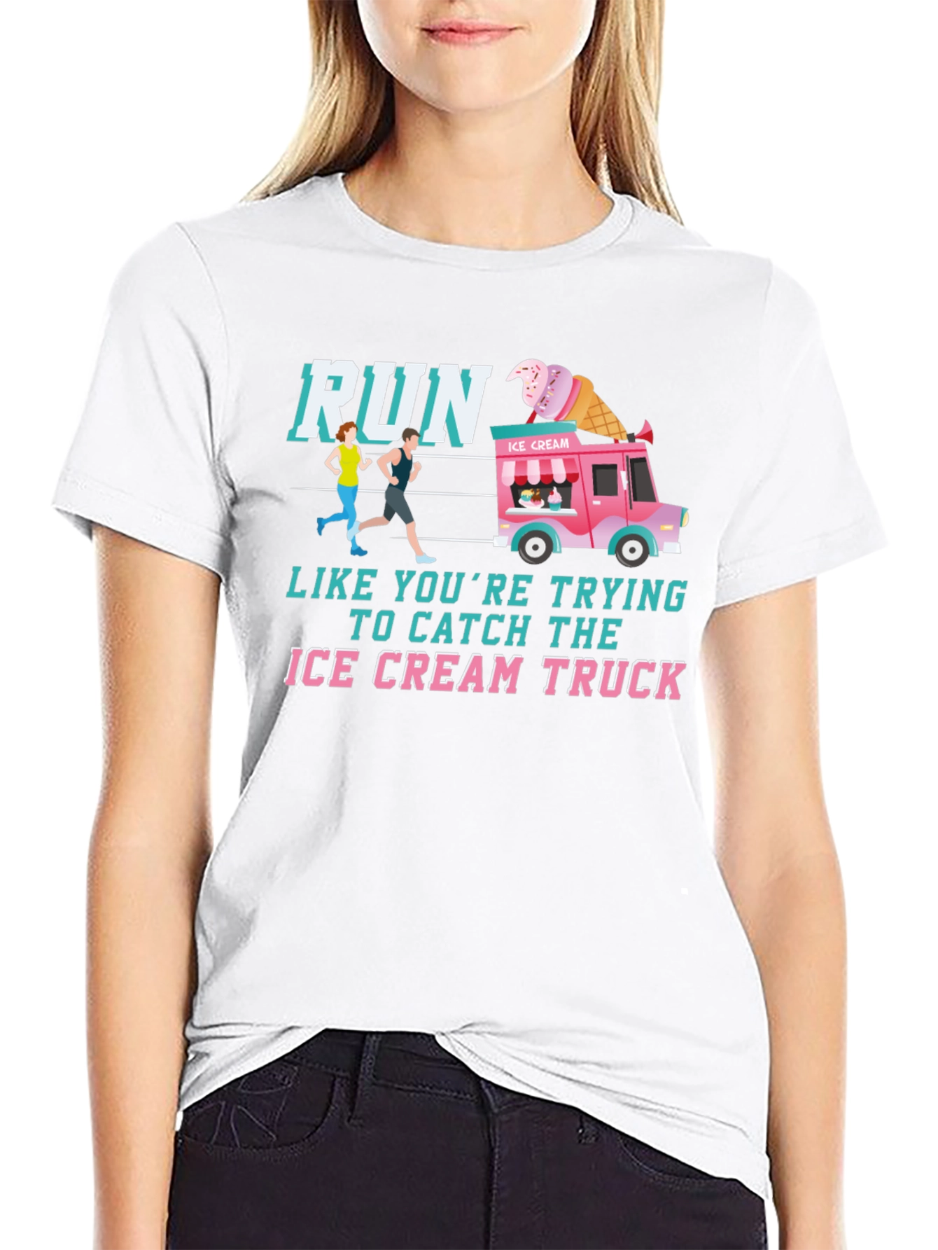 Run For Ice Cream Graphic T-Shirt