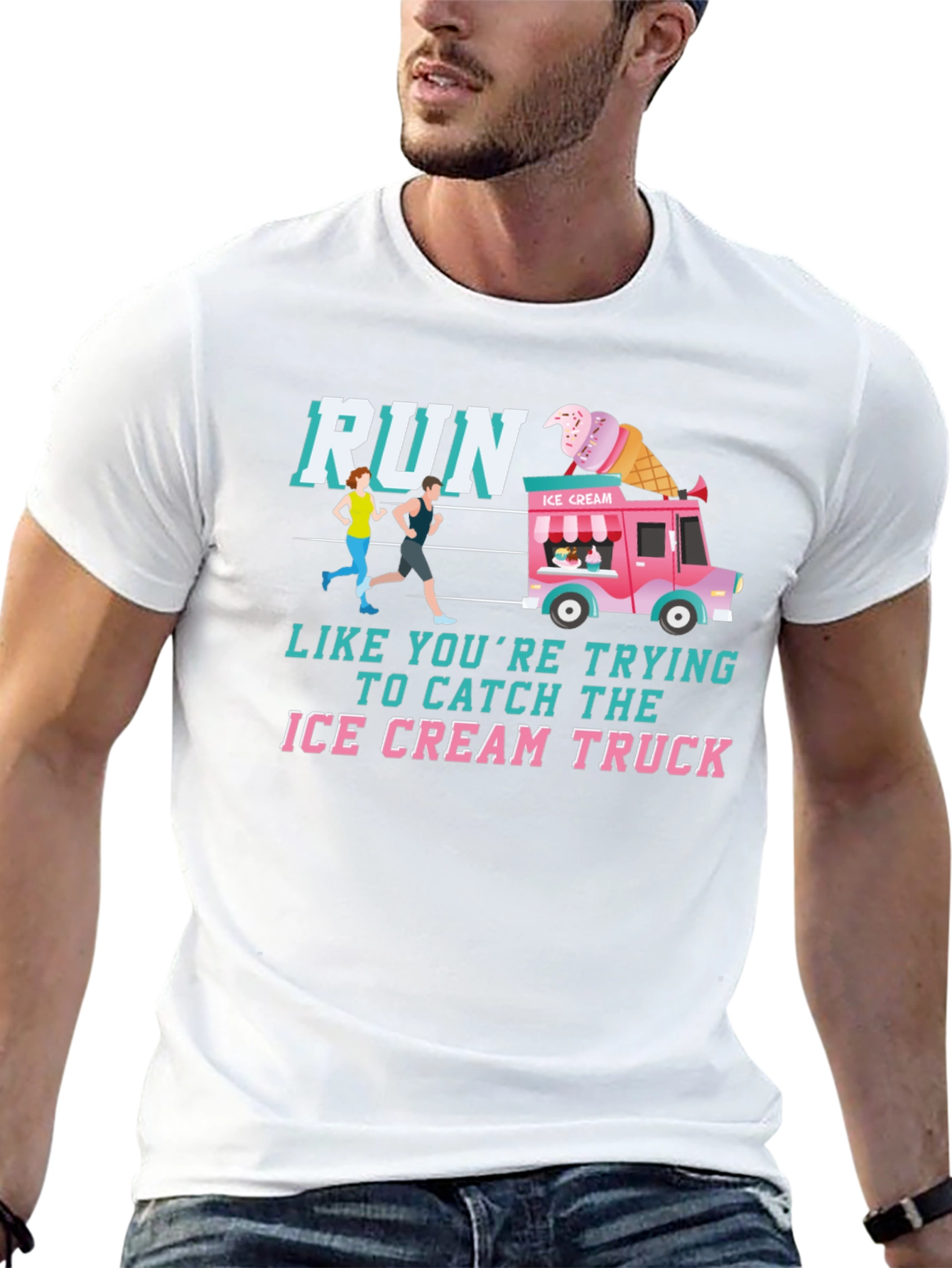 Run For Ice Cream Graphic T-Shirt