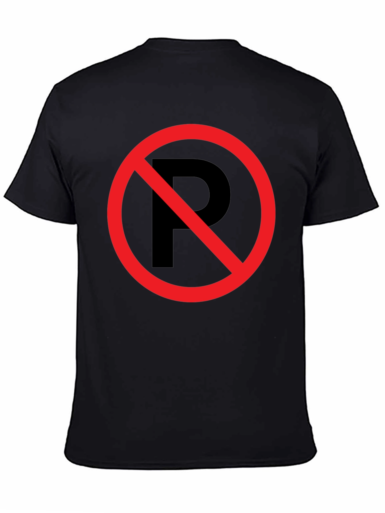 No Parking Symbol T-Shirt - Black Cotton Graphic Tee