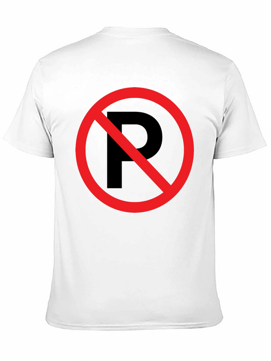 No Parking Symbol T-Shirt - Black Cotton Graphic Tee